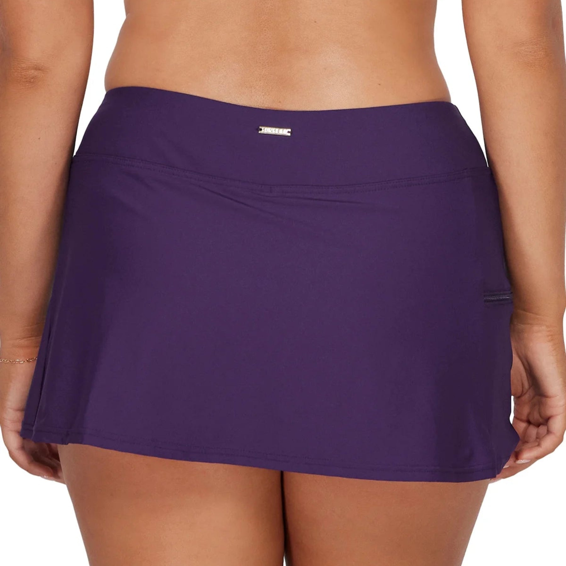 Sunsets Sporty Swim Skirt 40B Paradise Plum Back