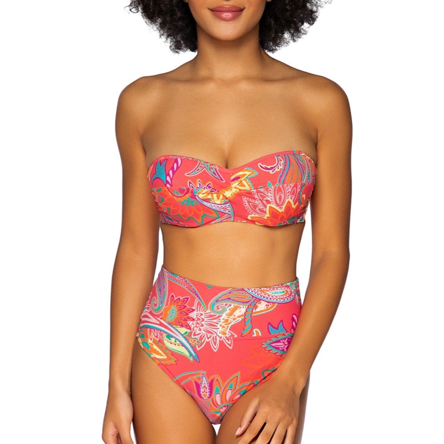 Sunsets Hannah High Waist Bikini Bottom 33B Island Bliss Set