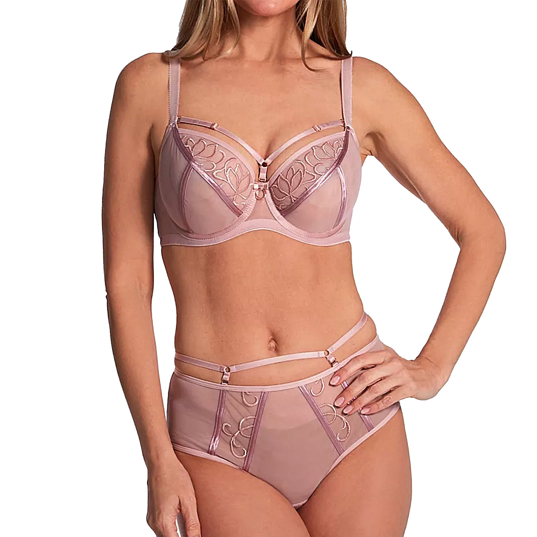 Fit Fully Yours Alexa See-Thru Bra B2151 Vintage Rose Set