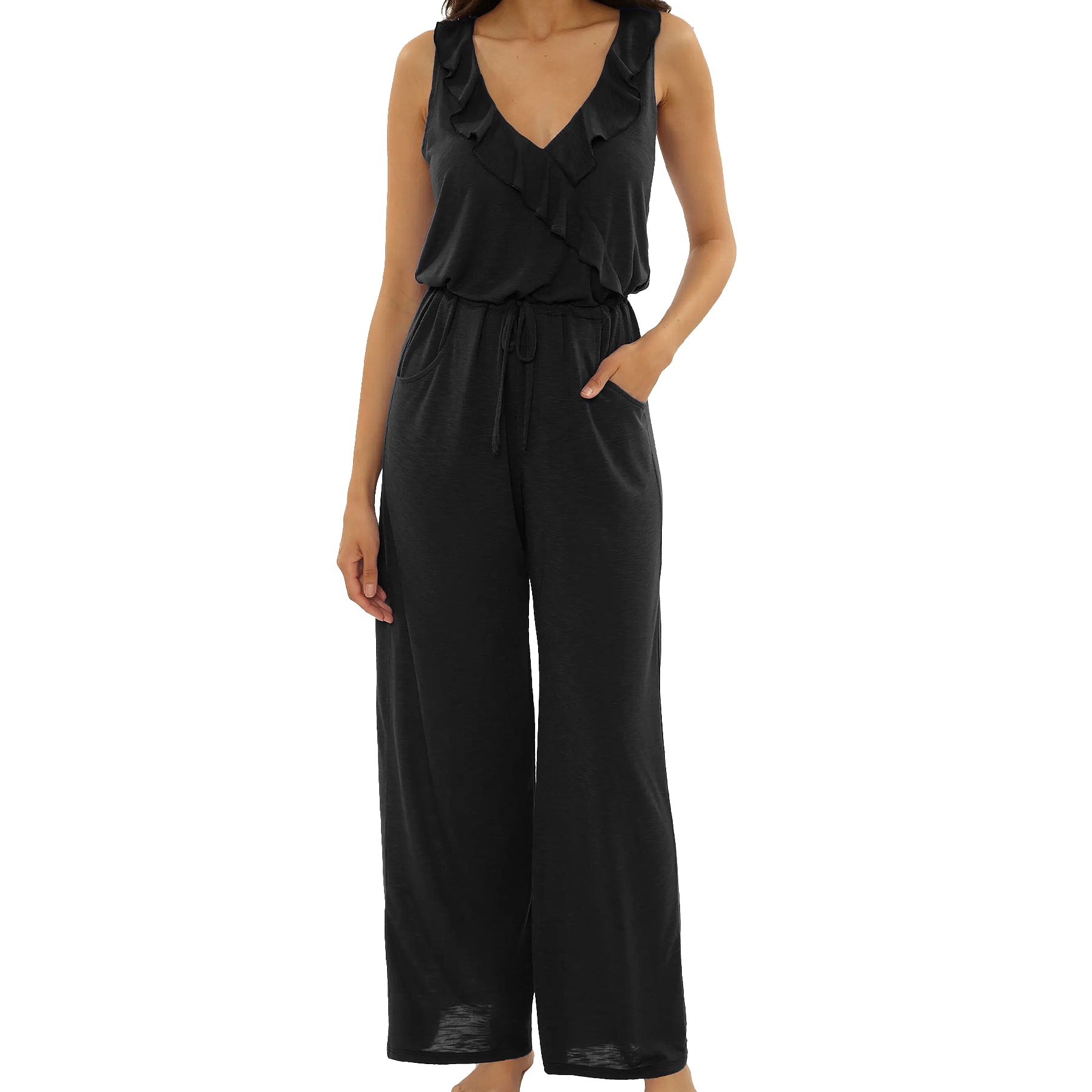 Becca Breezy Basic Jumpsuit Cover Up 3752671 Black Front