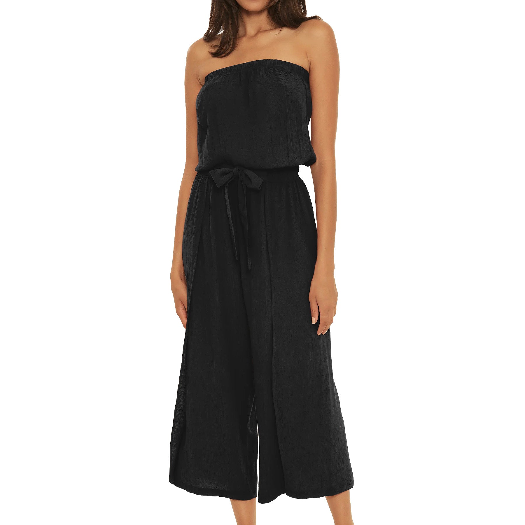 Becca Ponza Crinkle Rayon Jumpsuit 3052571 Black Front