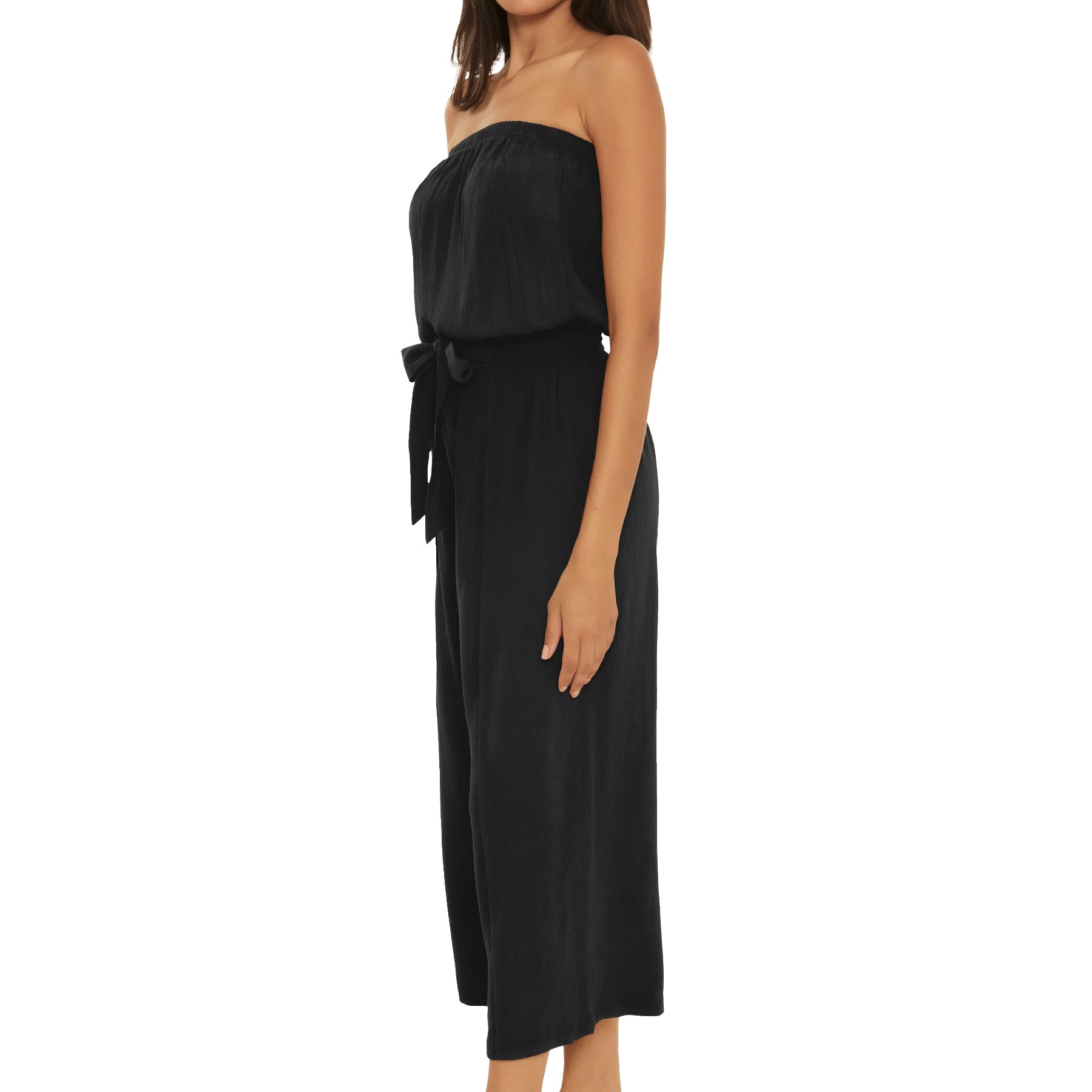 Becca Ponza Crinkle Rayon Jumpsuit 3052571 Black Side View