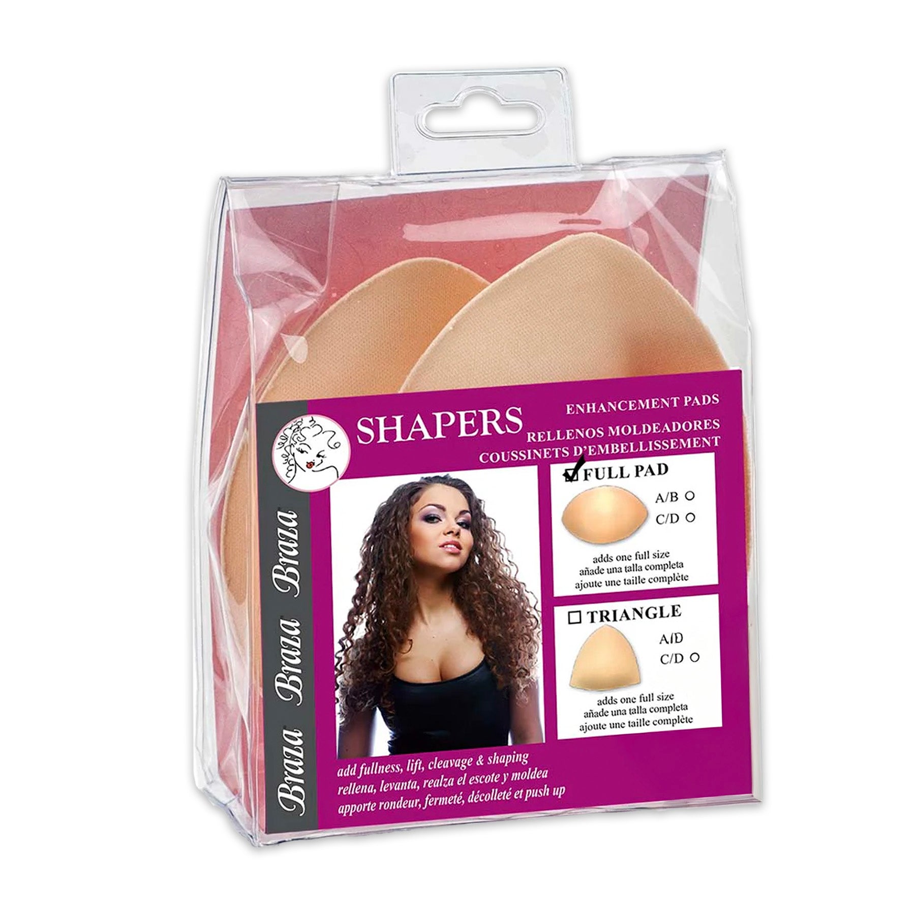 Braza Shapers Foam Breast Enhancement Push Up Pads 2025 Full Pad Beige Packaging