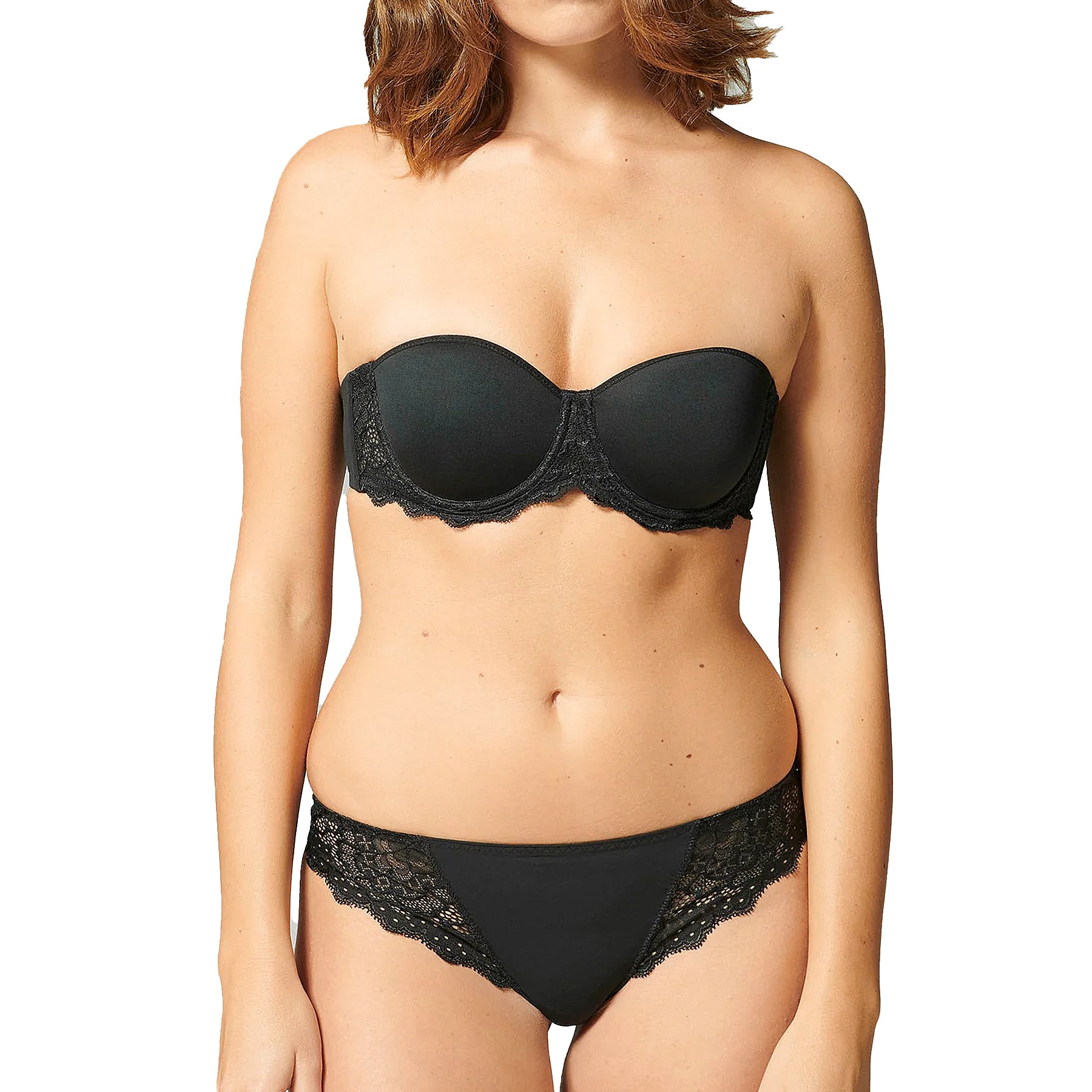 Simone Perele Caresse Strapless Bra 12A300 Black Set
