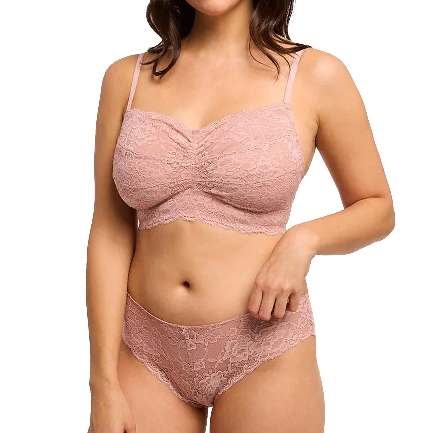Montelle Cup-Sized Supportive Bralette 9334 Ballet Pink Set