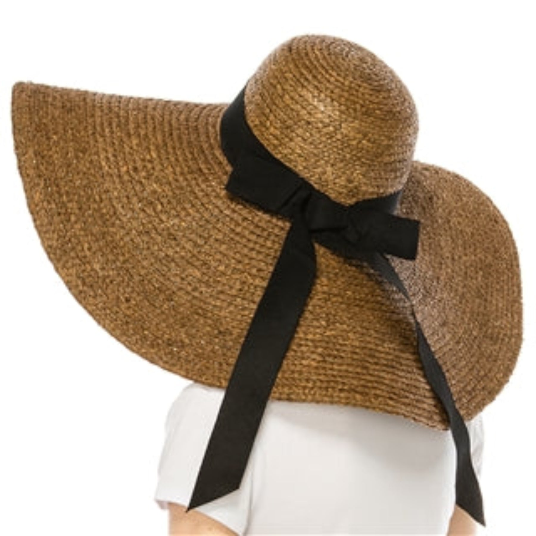 Oversized Raffia Sun-Hat W/ Sash 1890