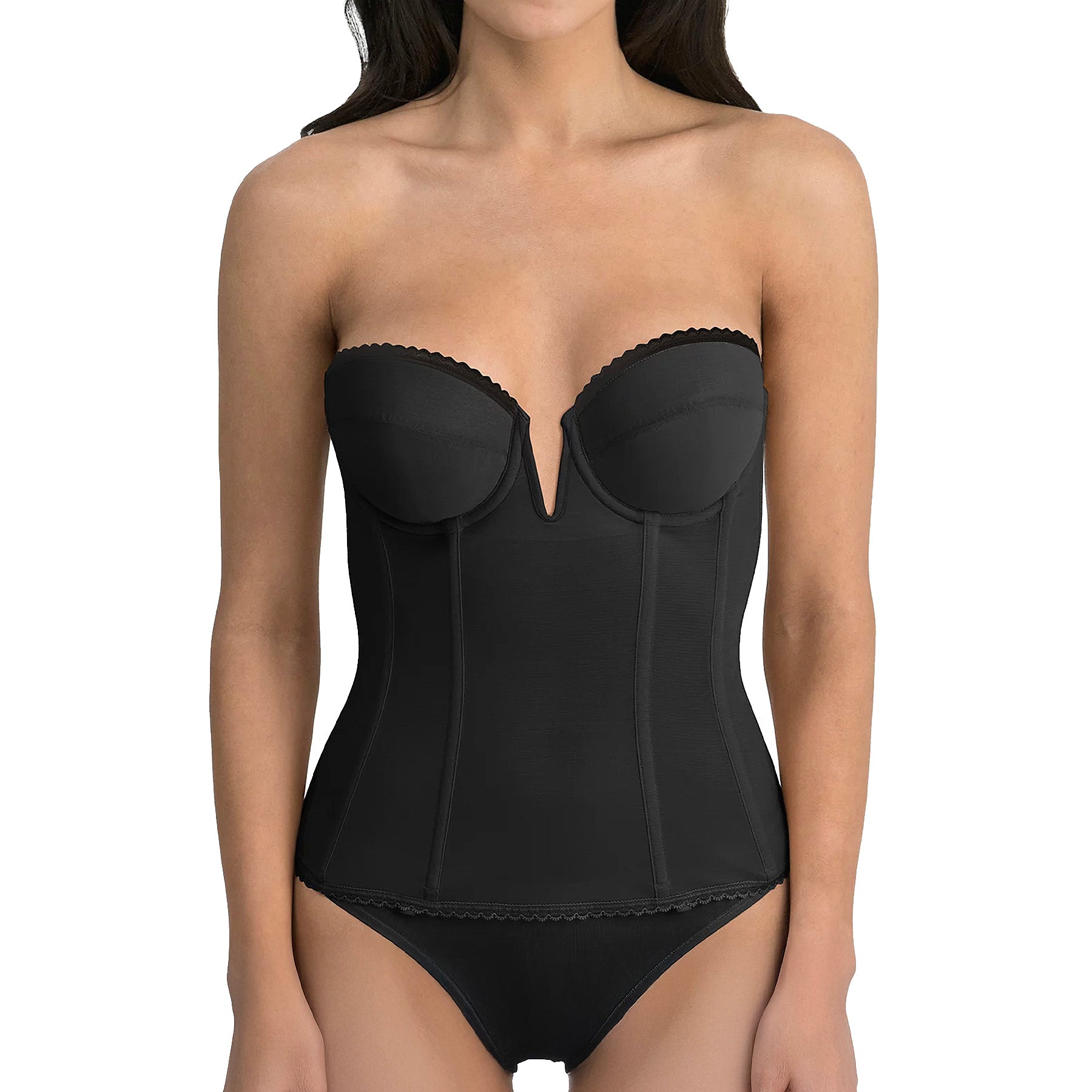 Dominique Vivienne Deep Front Plunge V Wire Longline 8990 Black Set