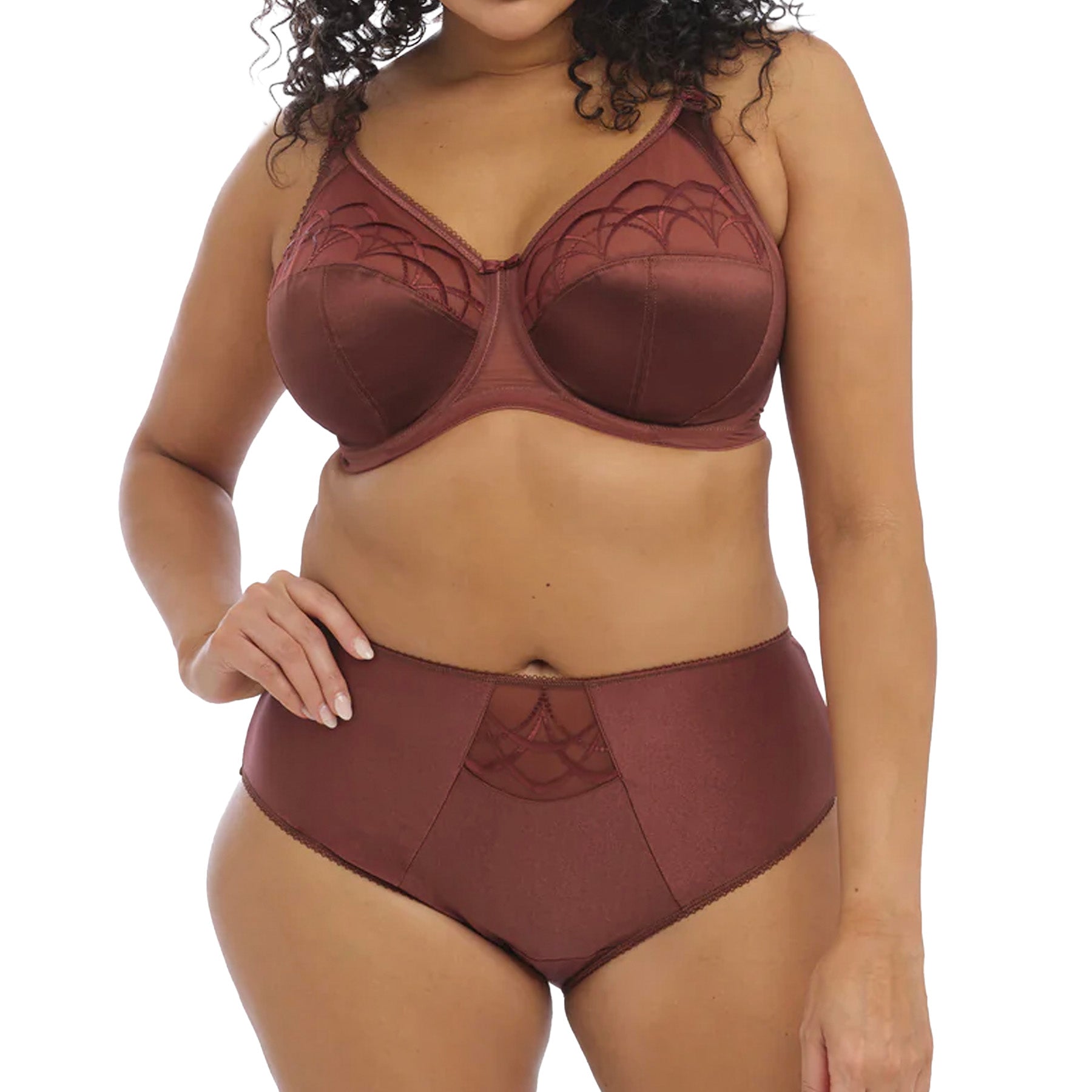 Elomi Cate Underwire Full Cup Banded Bra EL4030 Dark Copper Set