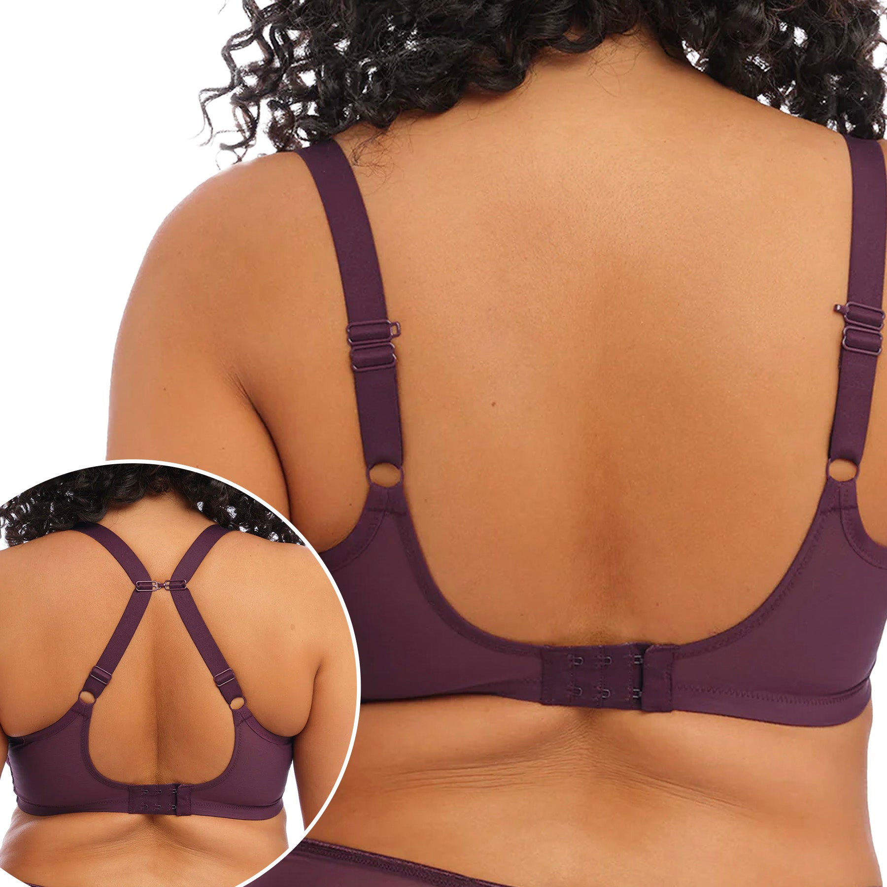 Elomi Matilda UW Plunge Bra EL8900 Wine Diamond Back