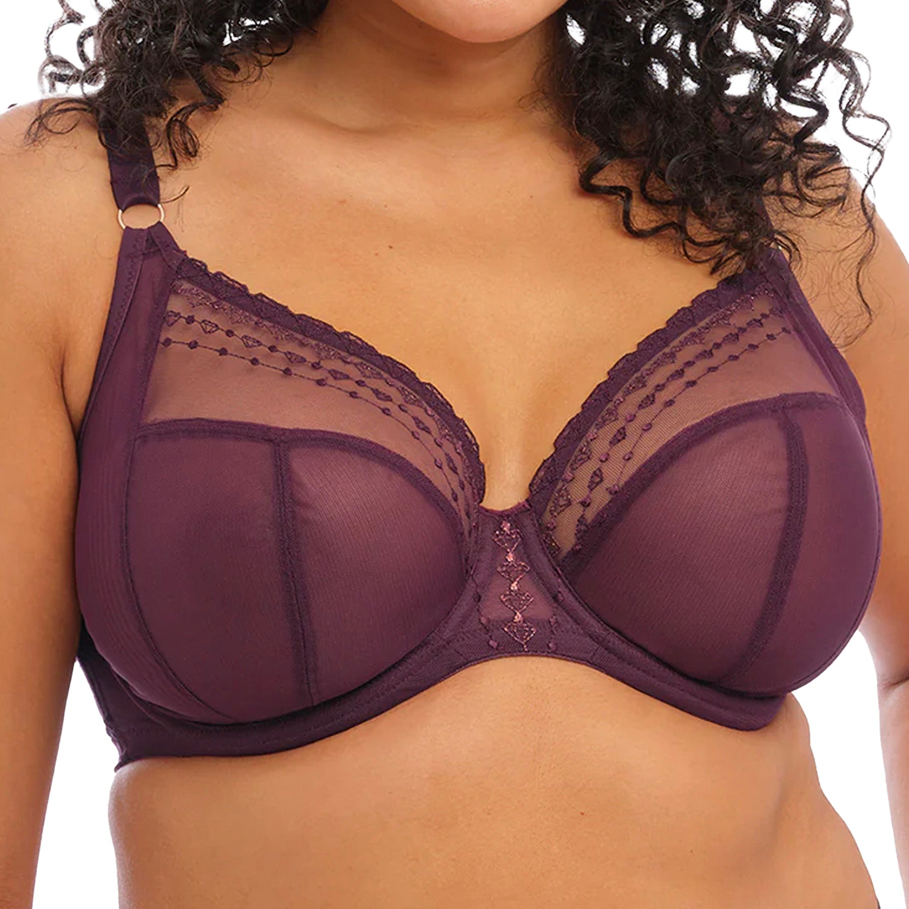 Elomi Matilda UW Plunge Bra EL8900 Wine Diamond Front