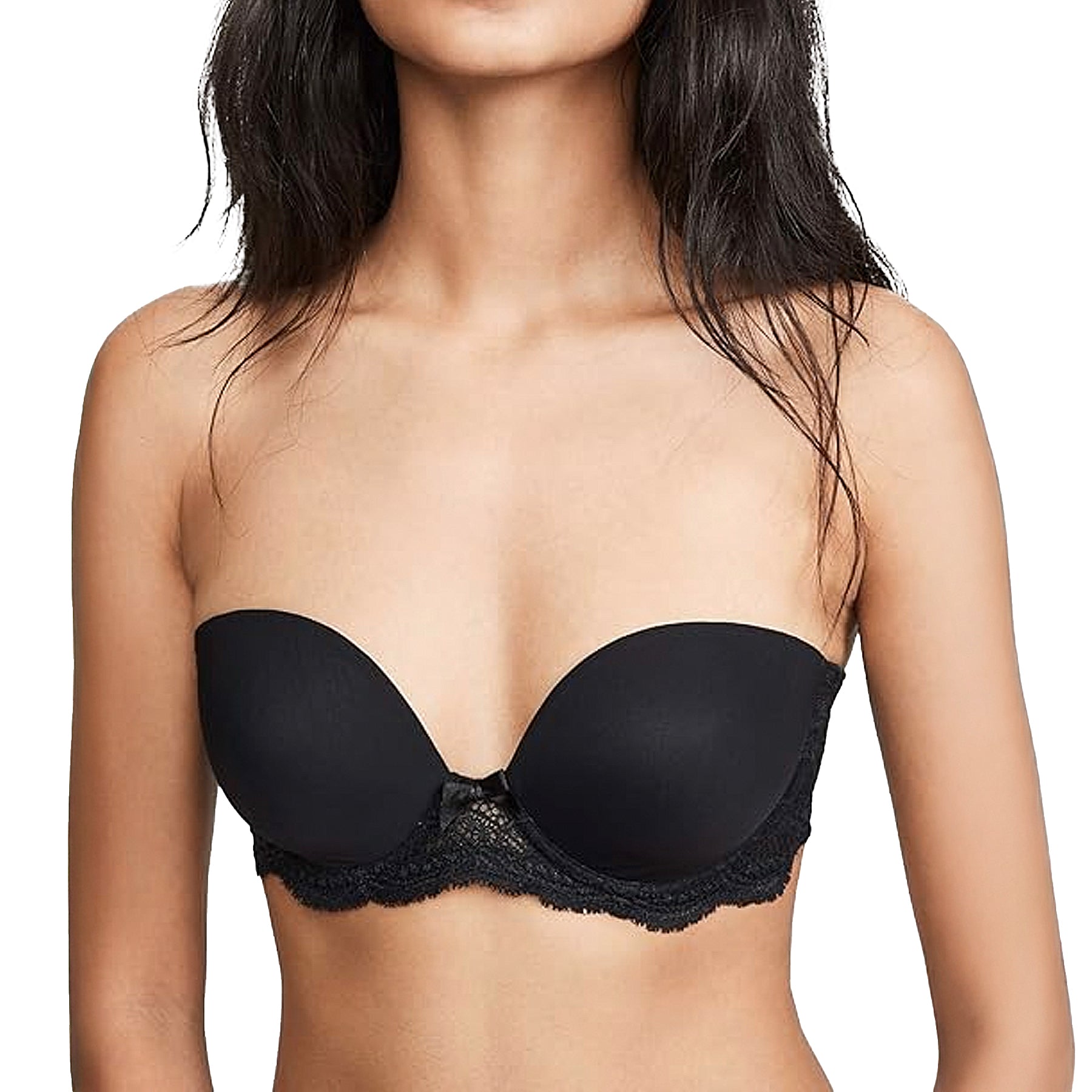 Simone Perele Eden Strapless Plunge Bra 12E302 Black Front