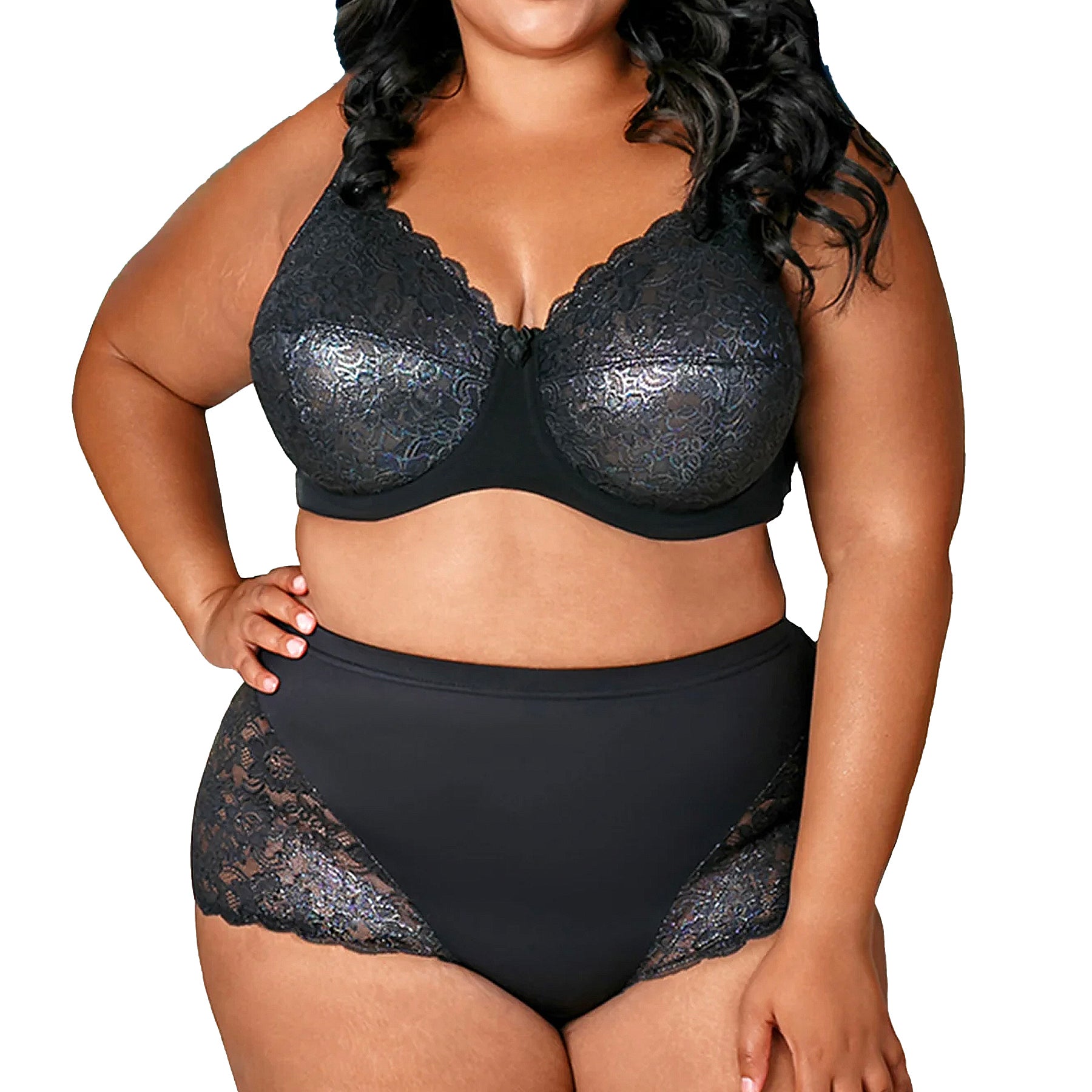 Elila Full Coverage Stretch Lace Underwire Bra 2311 Mermaid Set