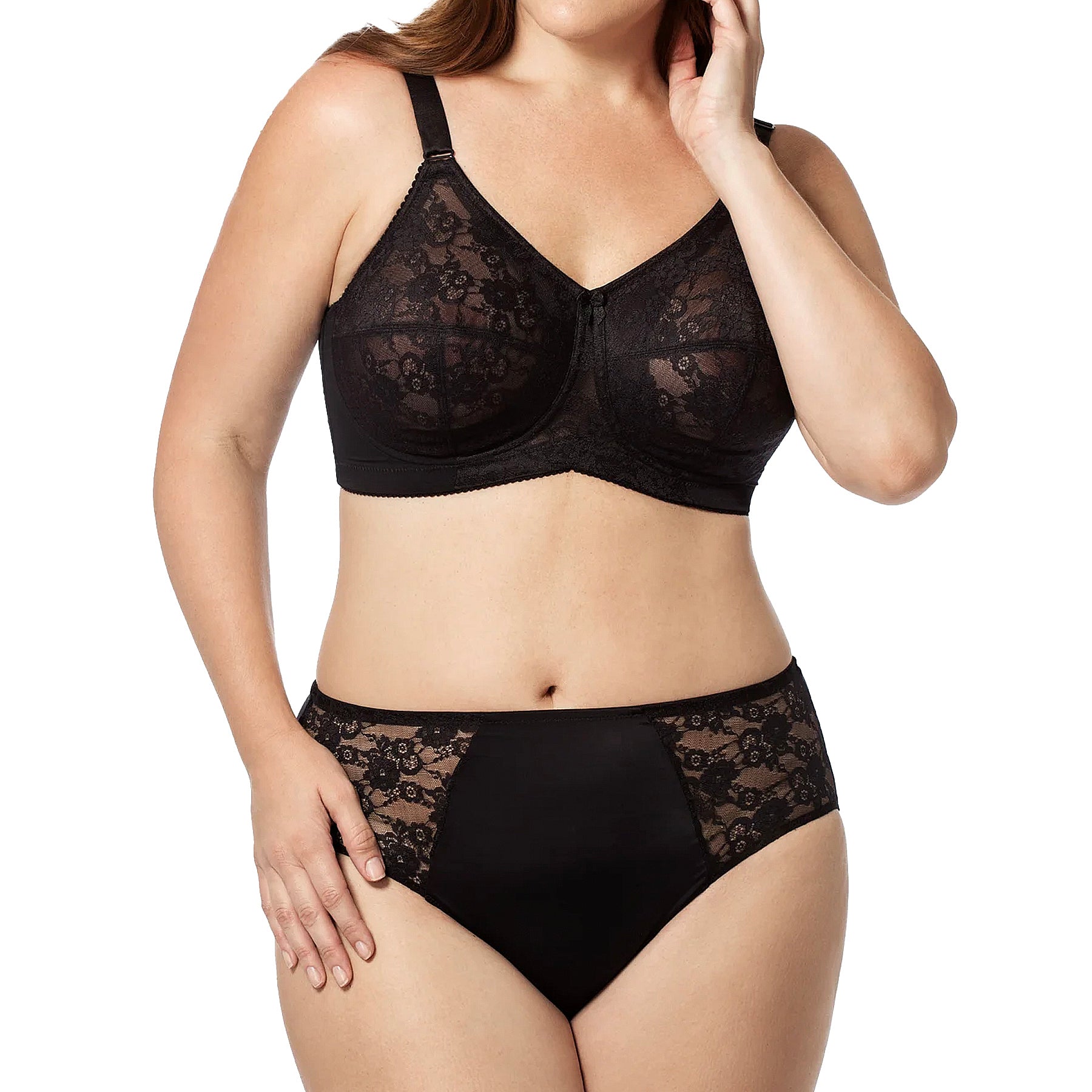 Elila Lace & Microfiber Panty 3503 Black Set