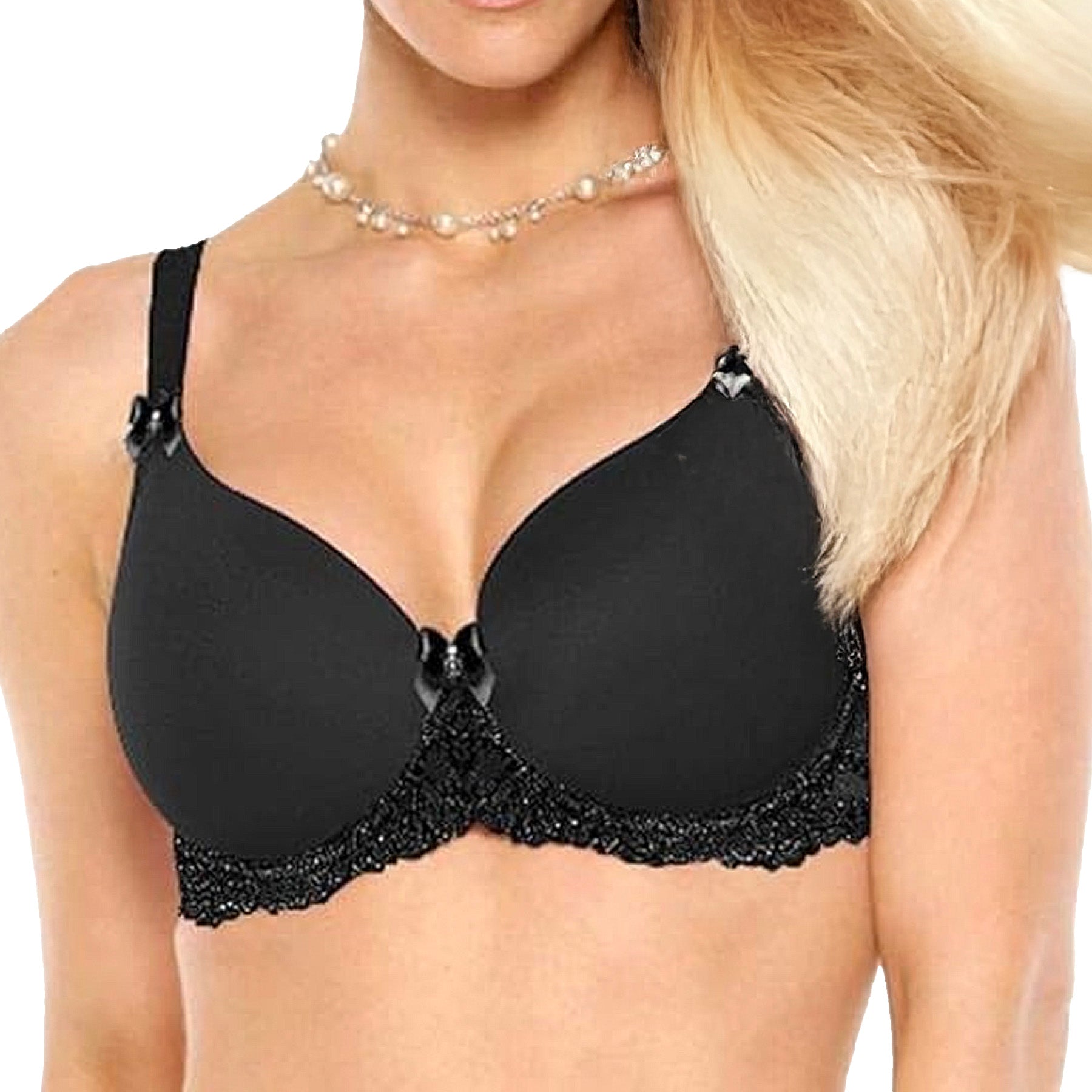 Fit Fully Yours Elizabeth Smooth Lace Bra B1032 Black Front