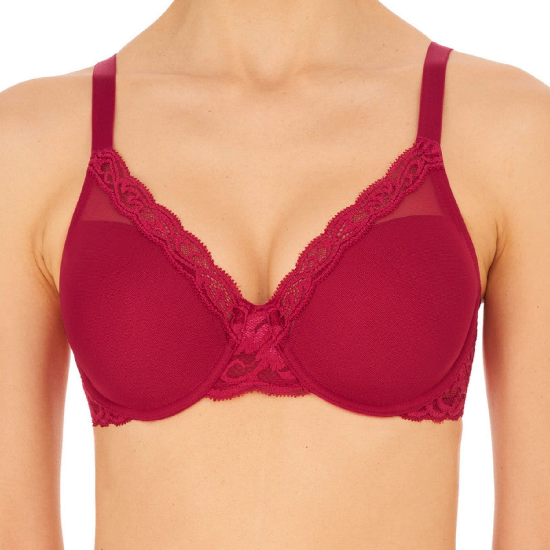 Natori Feathers Full Figure Contour Underwire Bra 741299 - Pomegranate