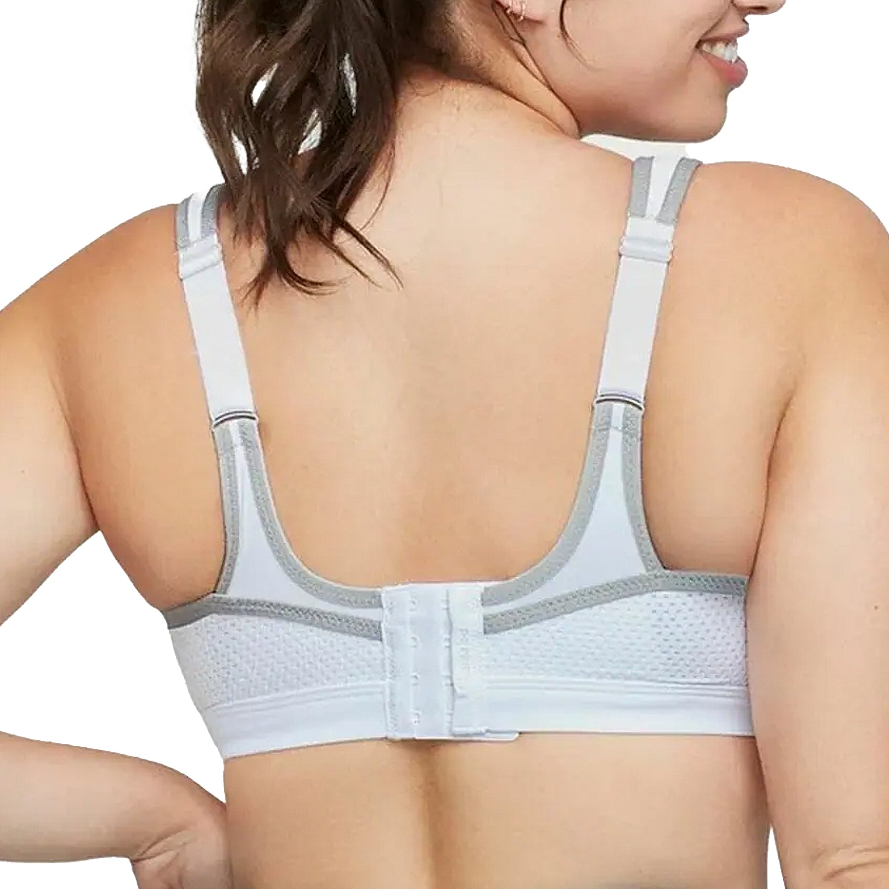 Glamorise High Impact Underwire Sports Bra 9066 White Grey Back