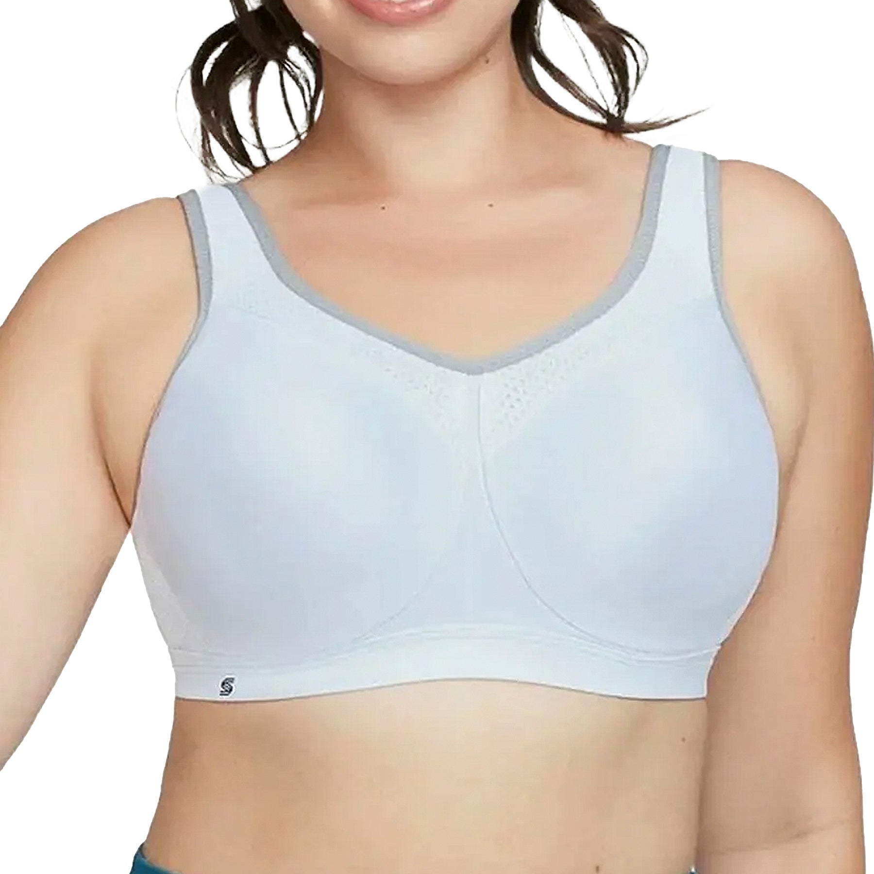 Glamorise High Impact Underwire Sports Bra 9066 White Grey Front
