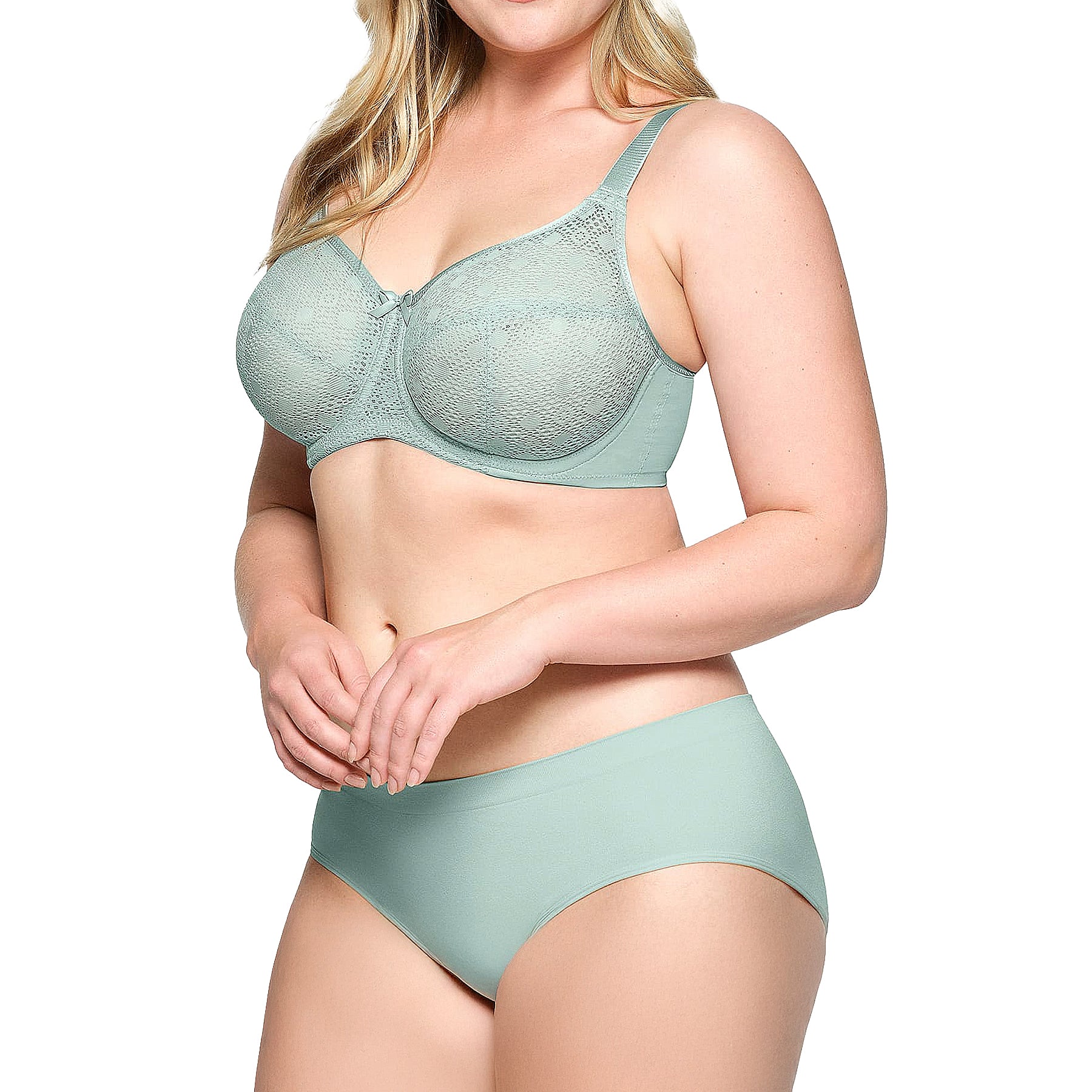 Glamorise Lace Comfort WonderWire Bra 9855 - Jade