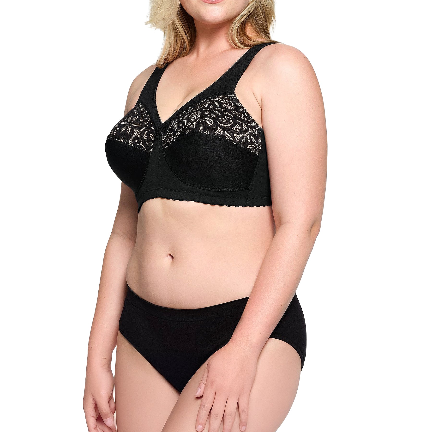 Glamorise MagicLift Cotton Support Bra 1001 Black Set