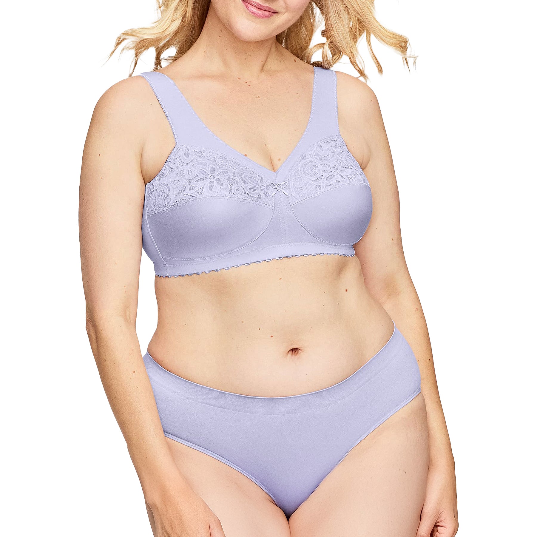 Glamorise MagicLift Cotton Support Bra 1001 Lilac Set