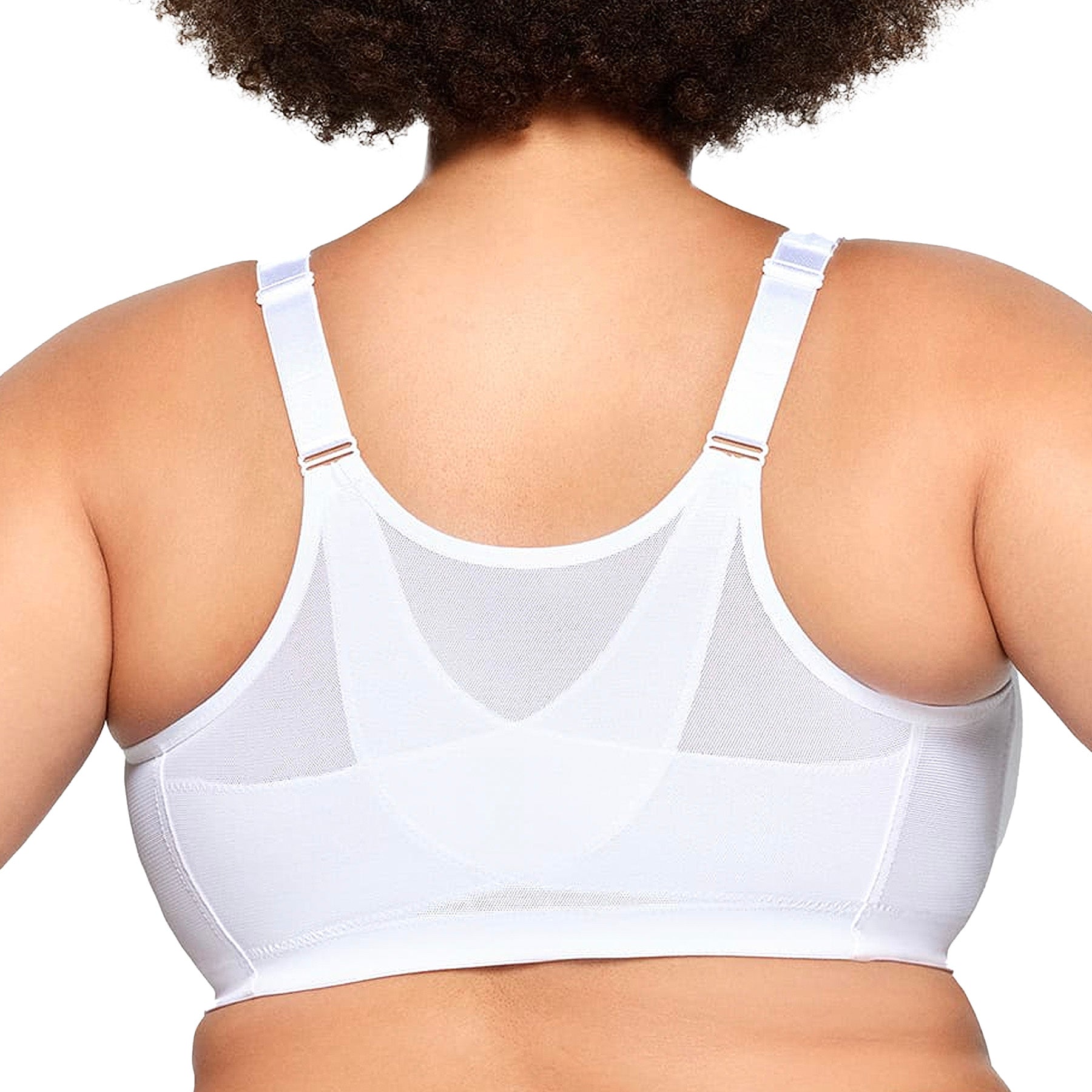 Glamorise MagicLift Front-Closure Posture Back Bra 1265 White Back