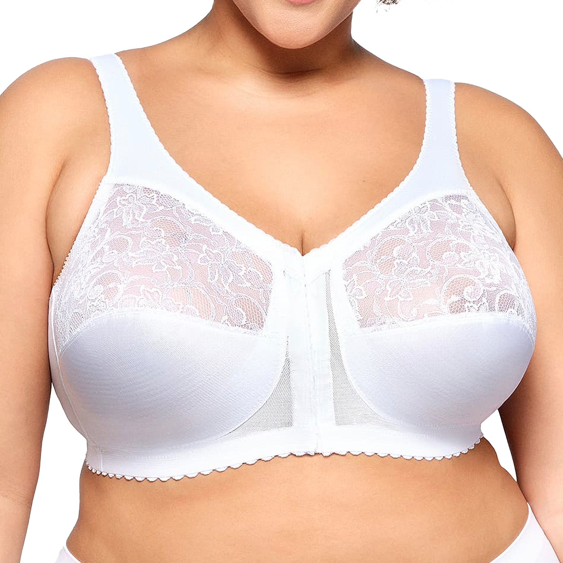 Glamorise MagicLift Front-Closure Support Bra 1200 White Front
