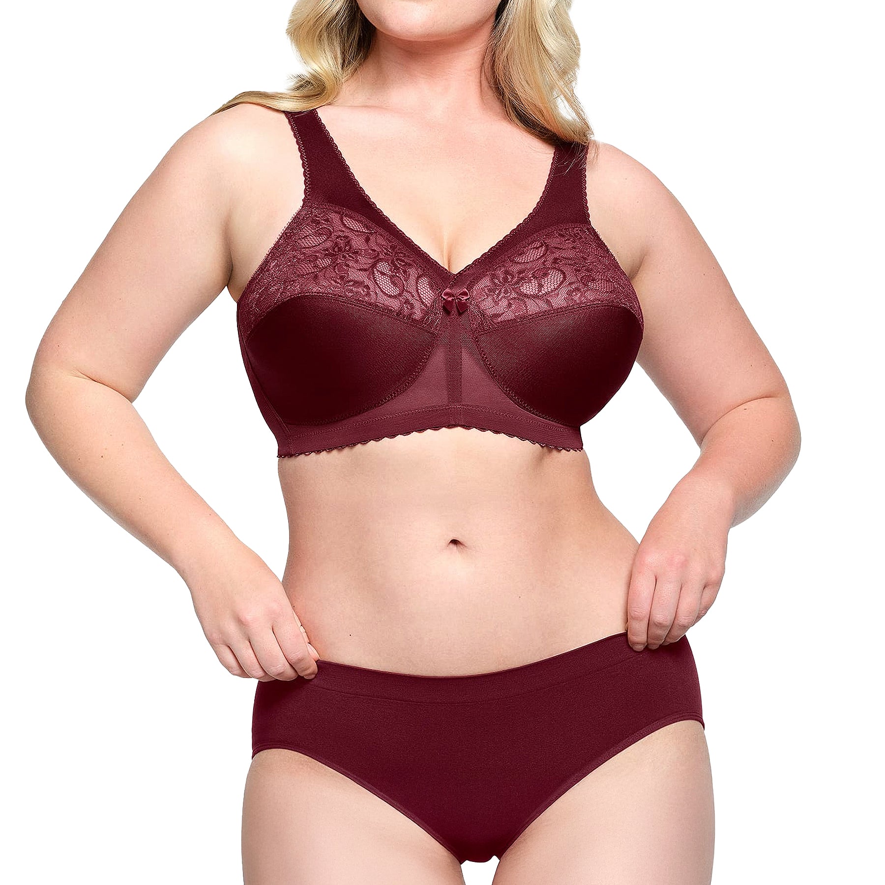 Glamorise MagicLift Original Support Bra 1000 Burgundy Set