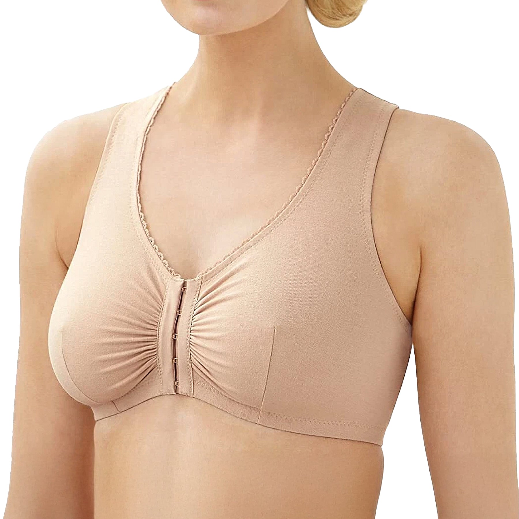 Glamorise Complete Comfort Wirefree Front Close Leisure Bra 1803 Nude Front