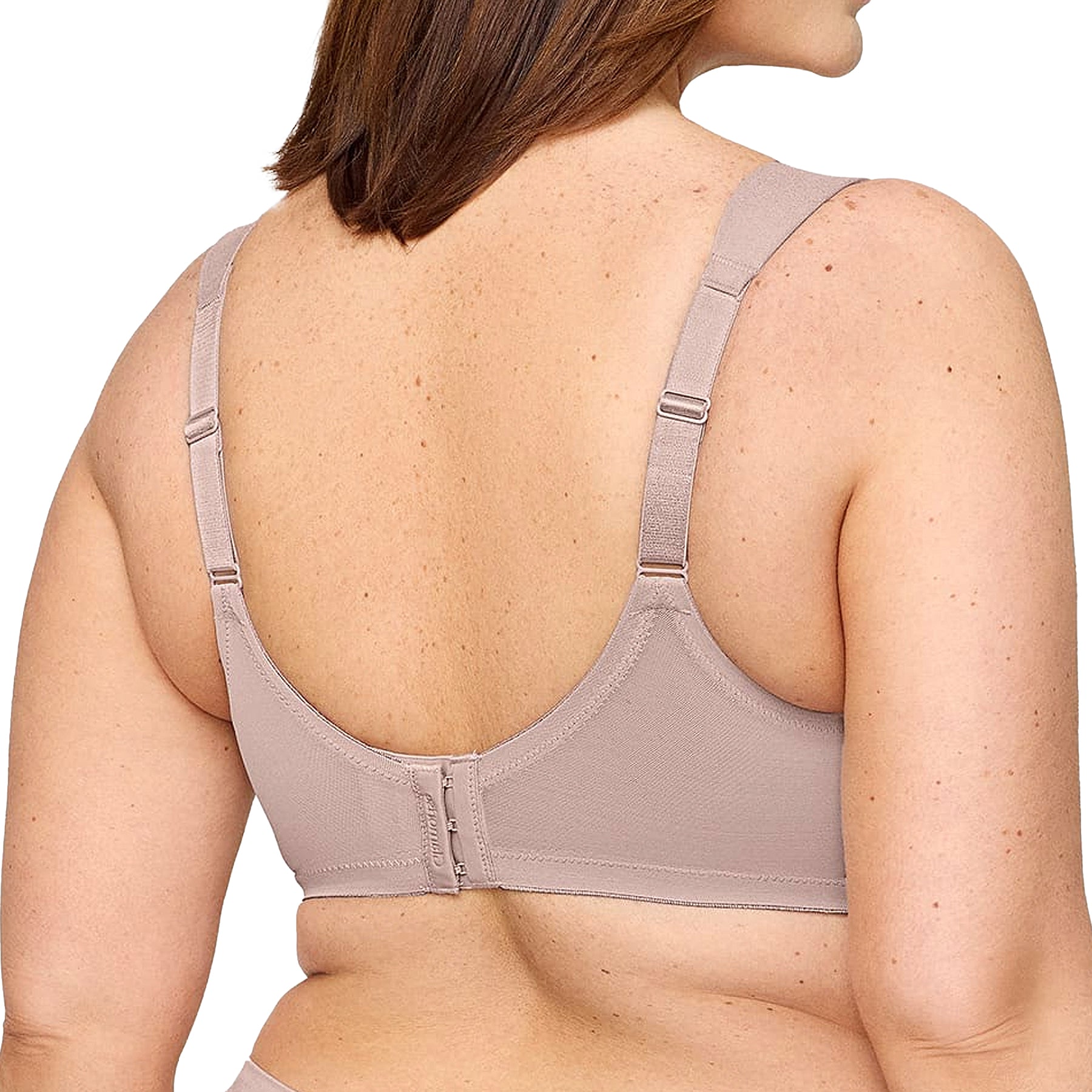 Glamorise Soft Shoulders T-Shirt Bra With Seamless Straps 1080 Taupe Back