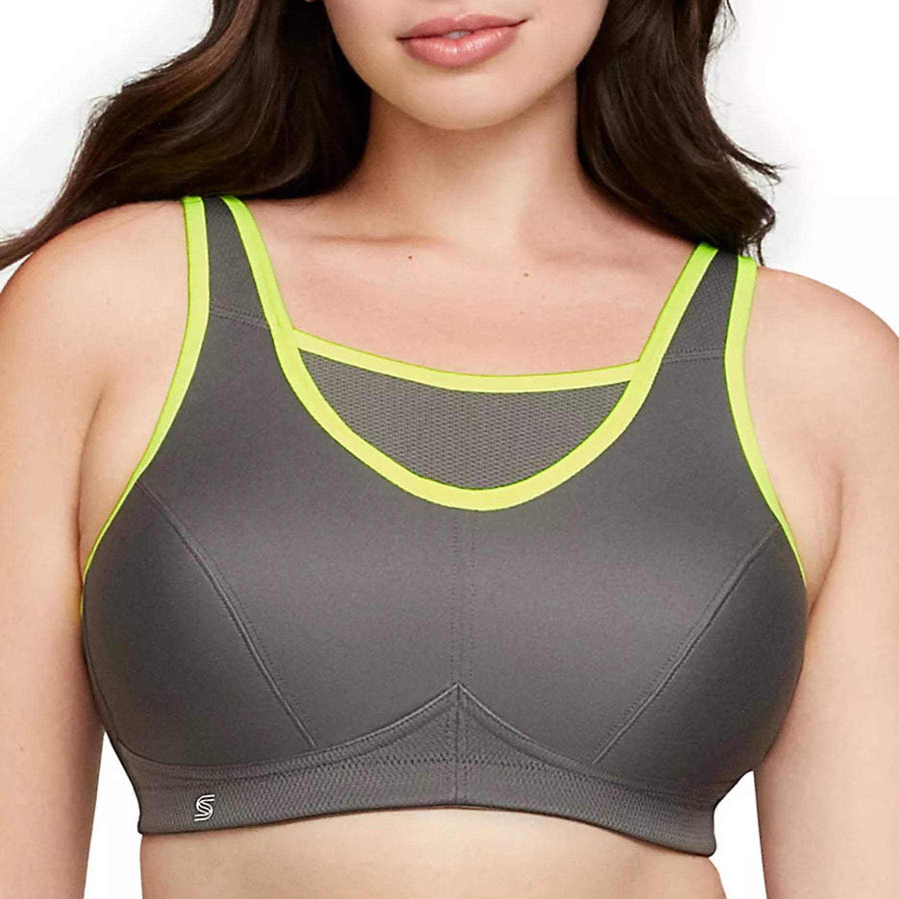 Glamorise No‑Bounce Camisole Sports Bra 1066 - Gray/Neon