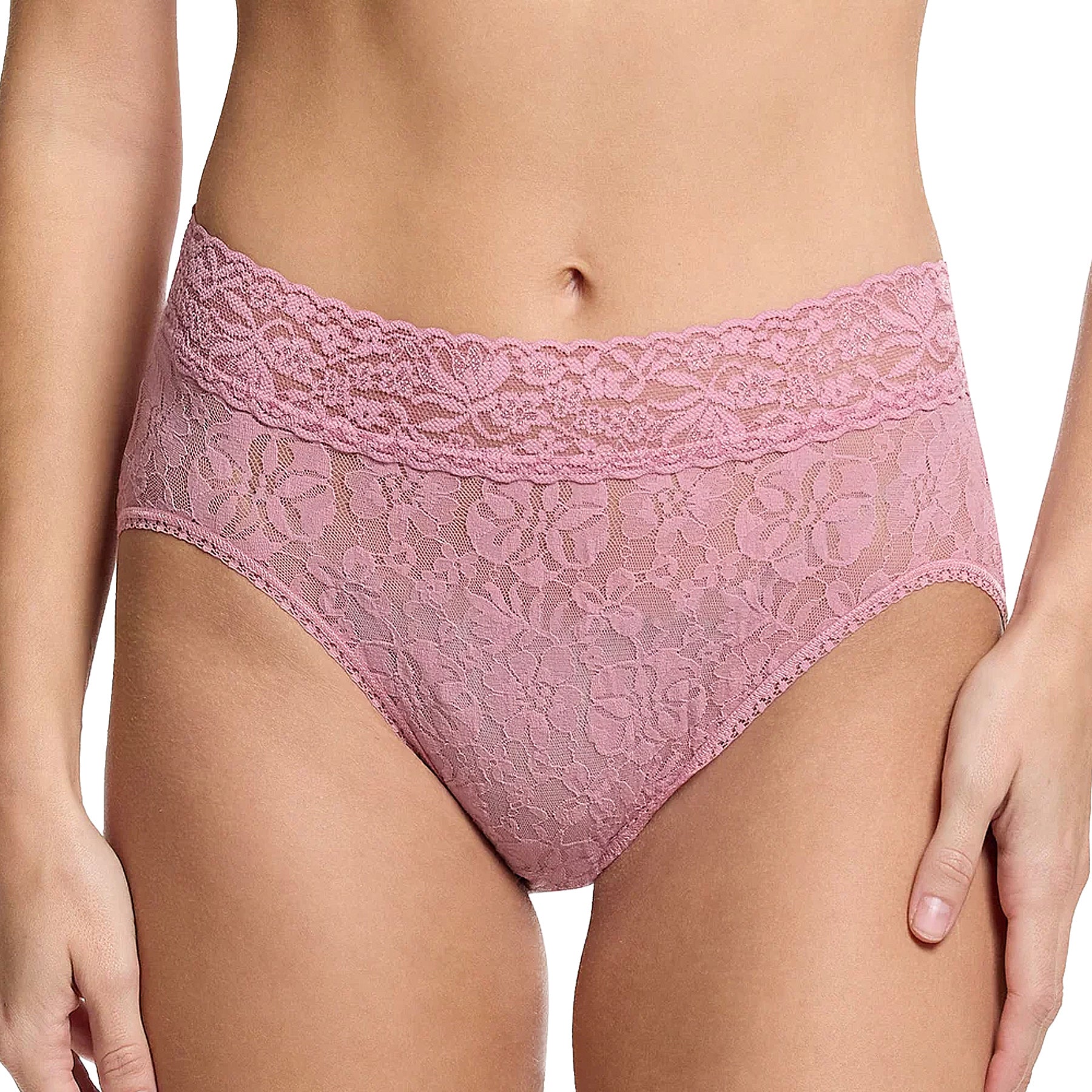 Hanky Panky Flora Lace French Brief 5B2462 Mauve Orchid Pink Front