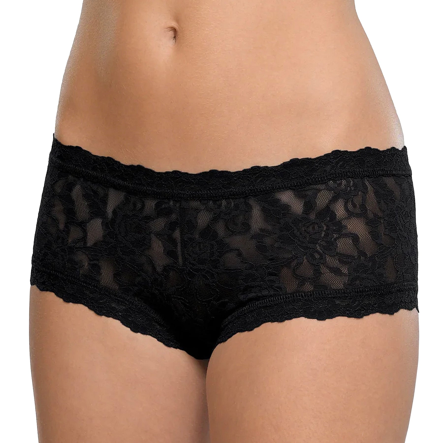 Hanky Panky Signature Lace Boyshort 4812 Black Front