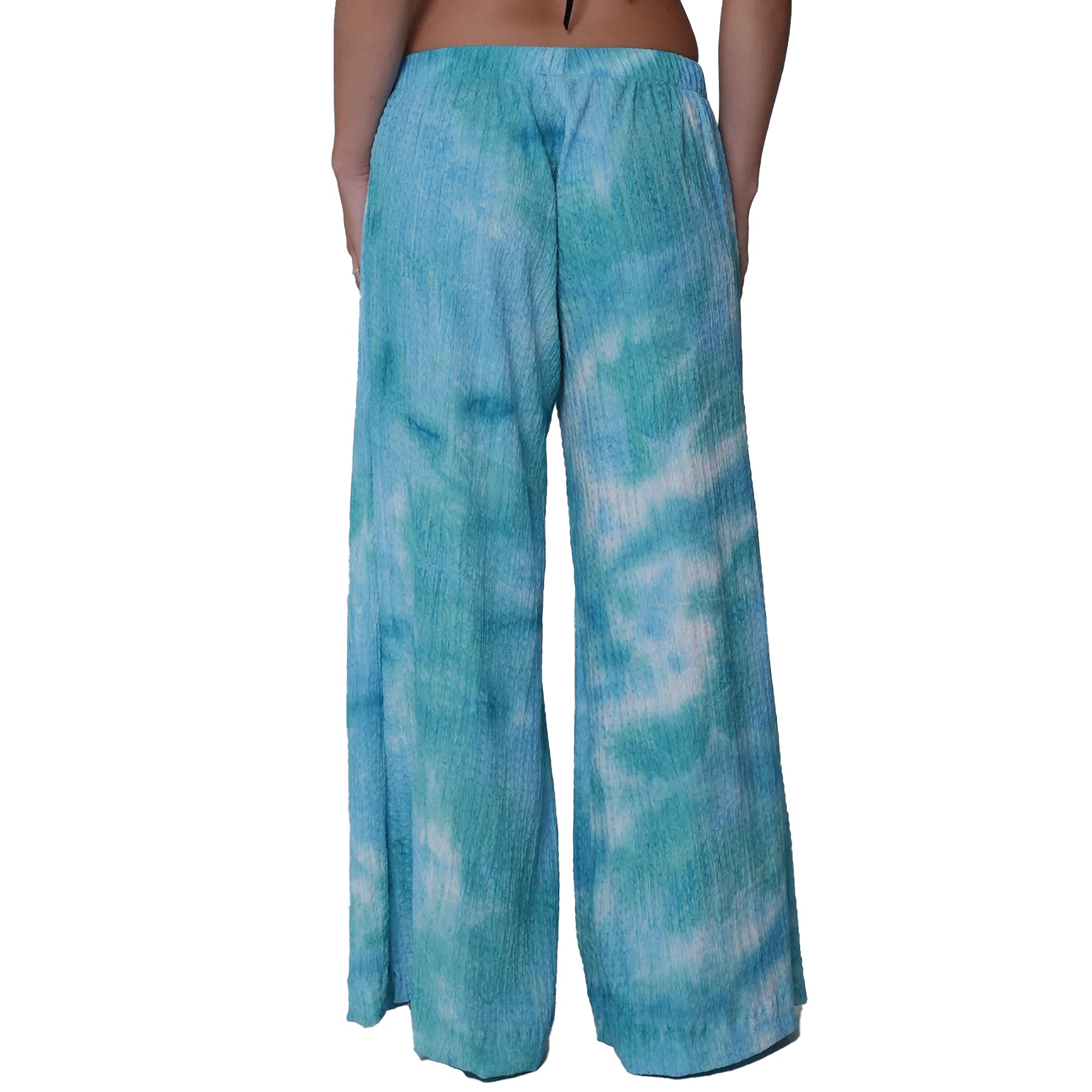 J Valdi Ocean Wide Leg Pant Cover Up J13145 Turquoise Blue Back