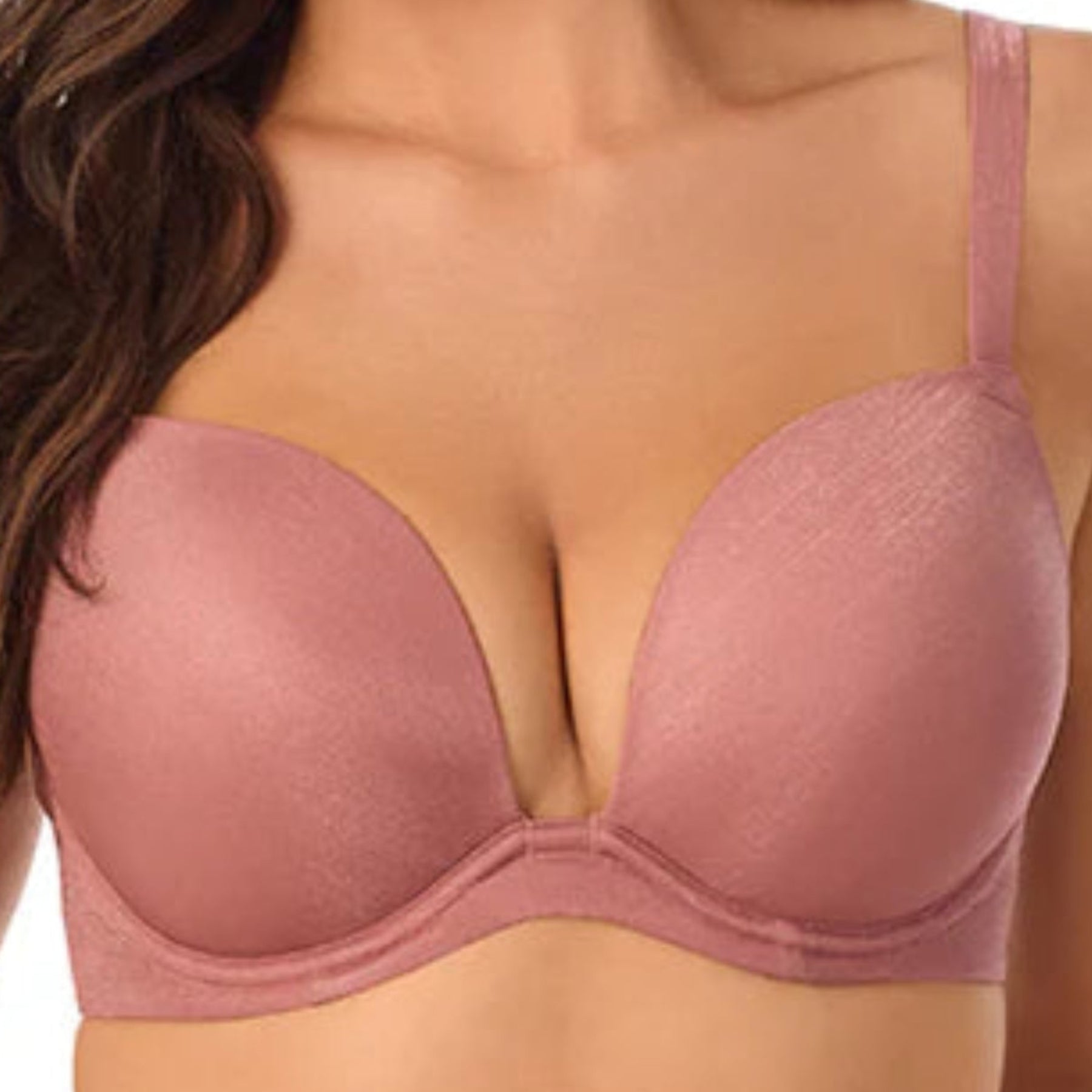 Le Mystere Shimmer Mesh Plunge Bra 9233 - Shimmer Blush