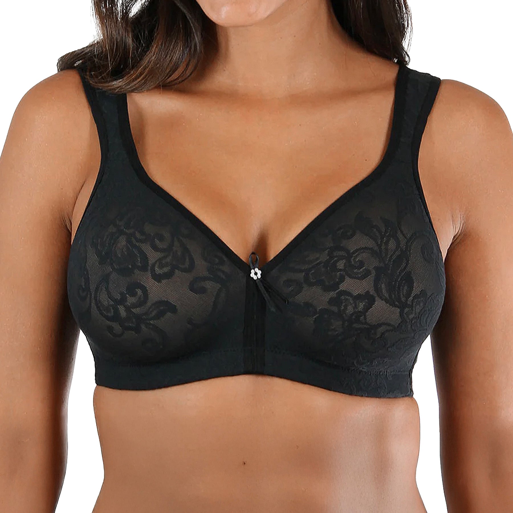 Lunaire Versailles Seamless Jacquard Underwire Bra 13211 Black Front