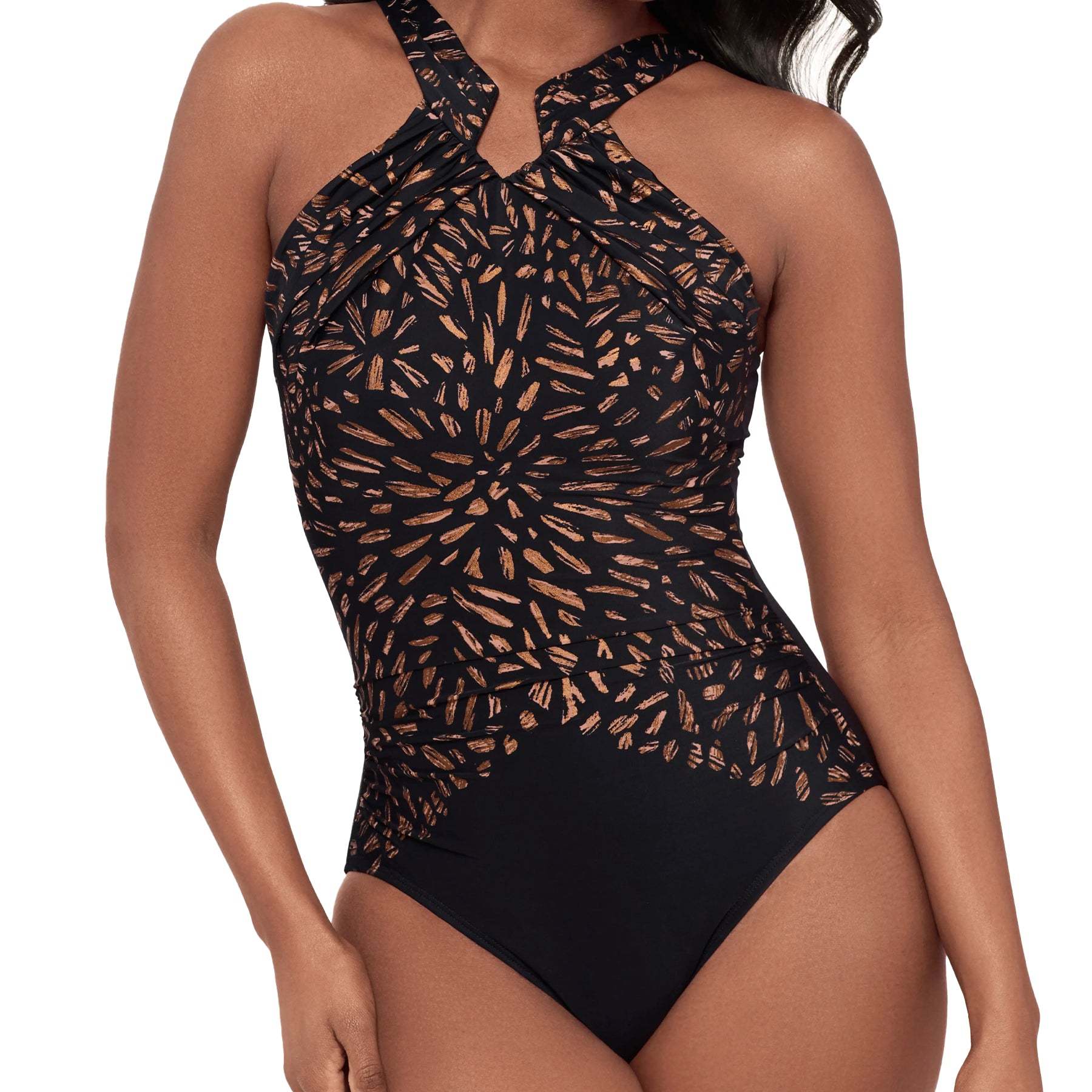 Miraclesuit Aphrodite One-Piece Swimsuit in Costa D'Oro 6566079 Black Front