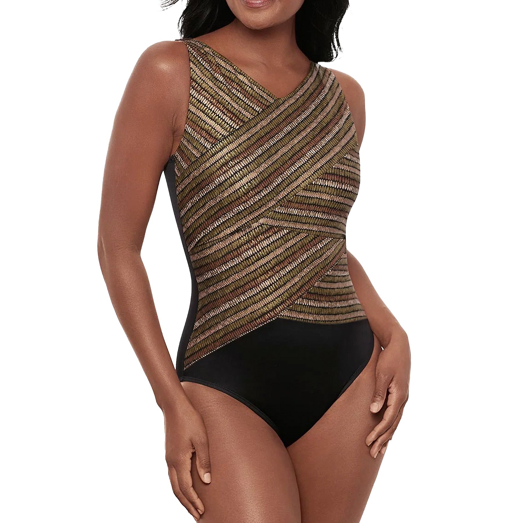 Miraclesuit Brio One Piece Swimsuit in Sparkle Sands 6566553 Black Multi Set