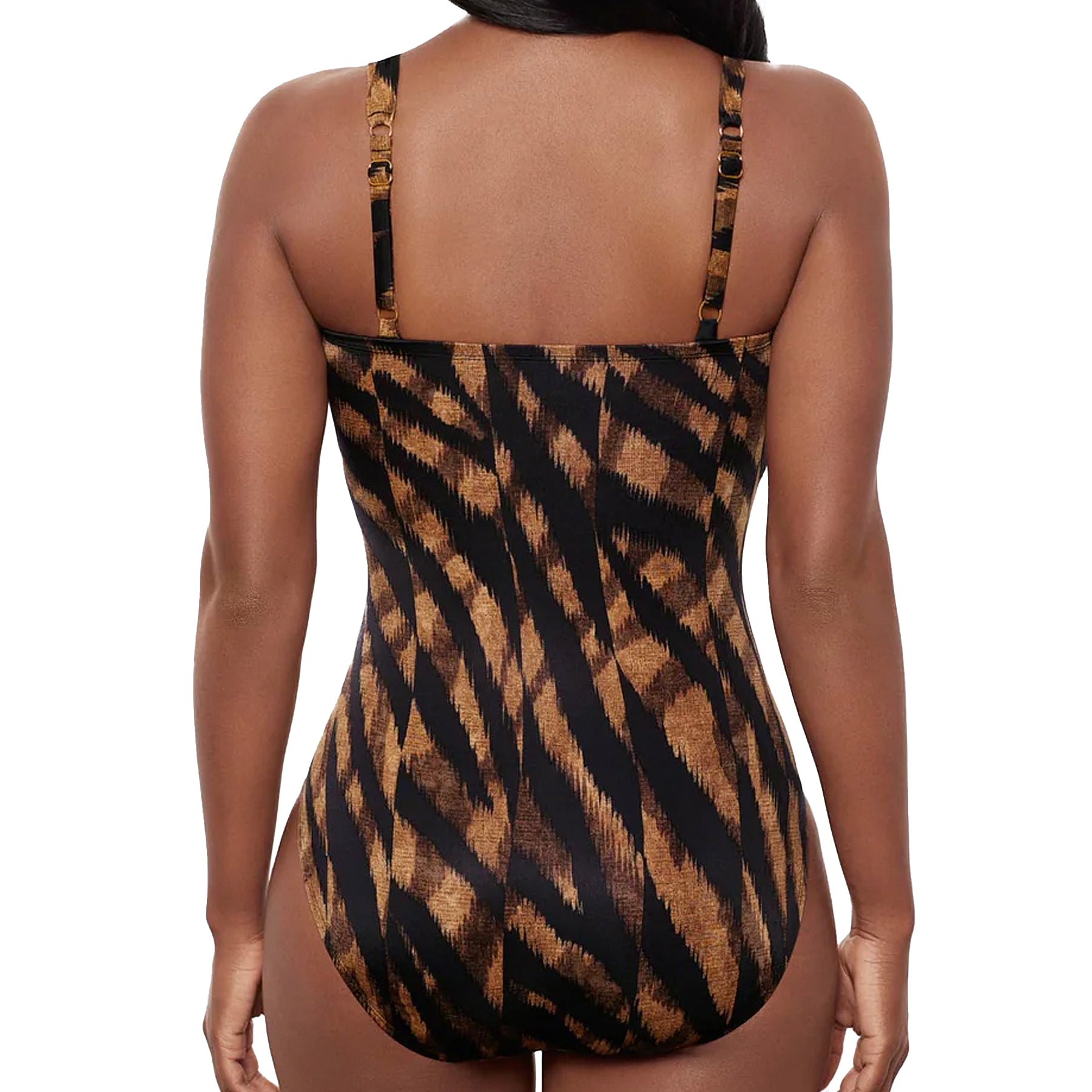 Miraclesuit Europa One-Piece Swimsuit in Raya De Safari 6566521 Black/Brown Back