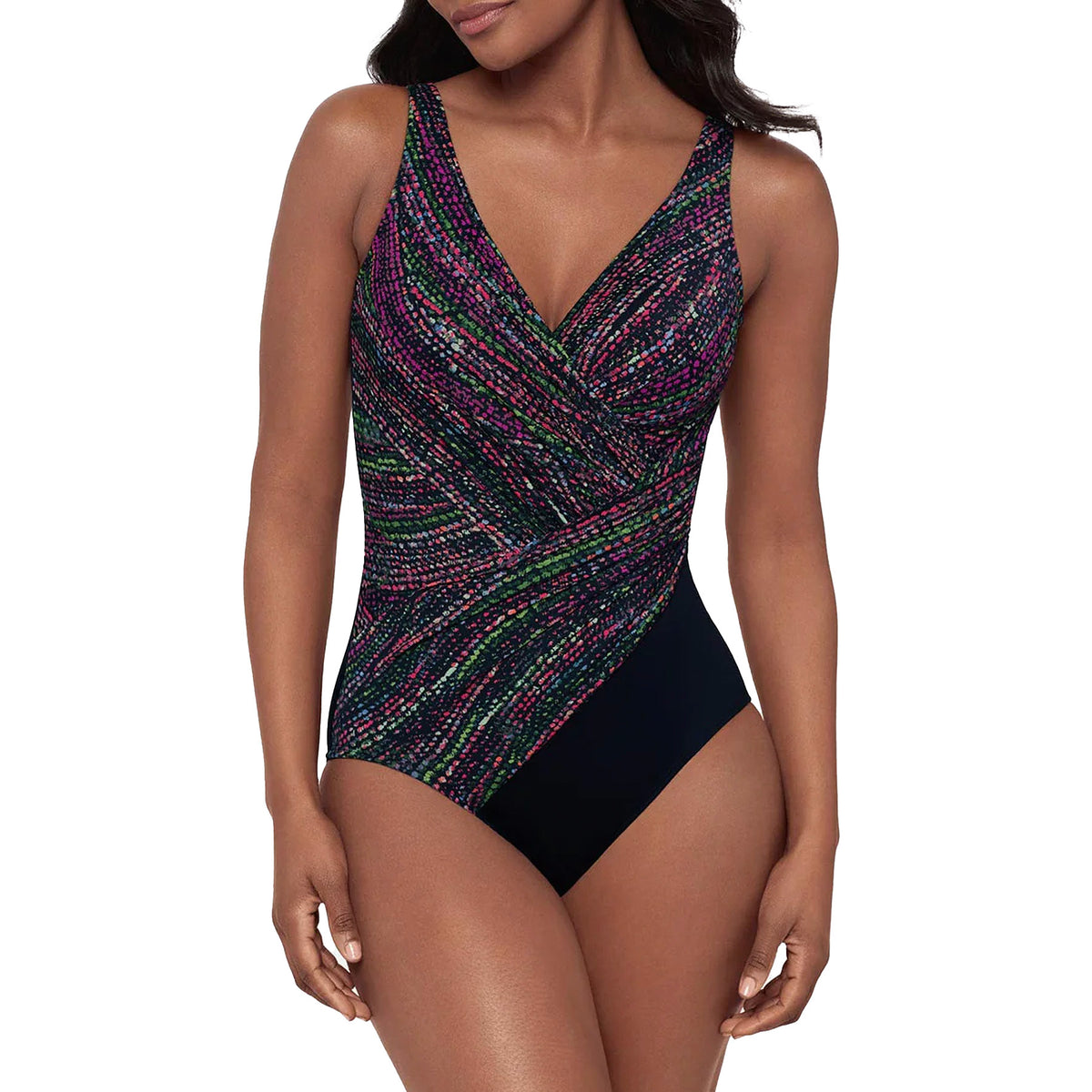 Miraclesuit Oceanus One-Piece Swimsuit in Light Show 6566788 Black Multi Set