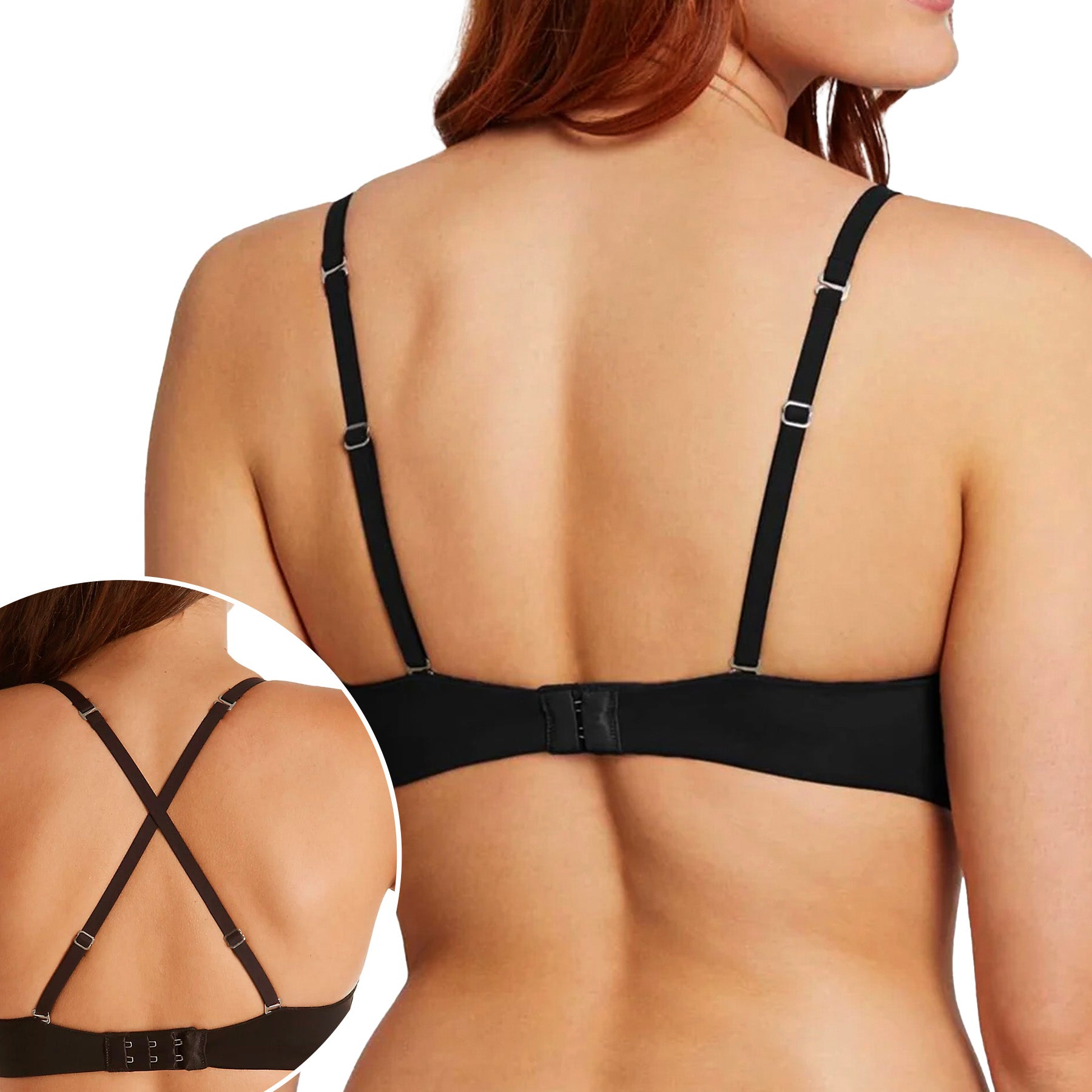 Montelle Wire Free T-Shirt Bra 9317 Black Rear View