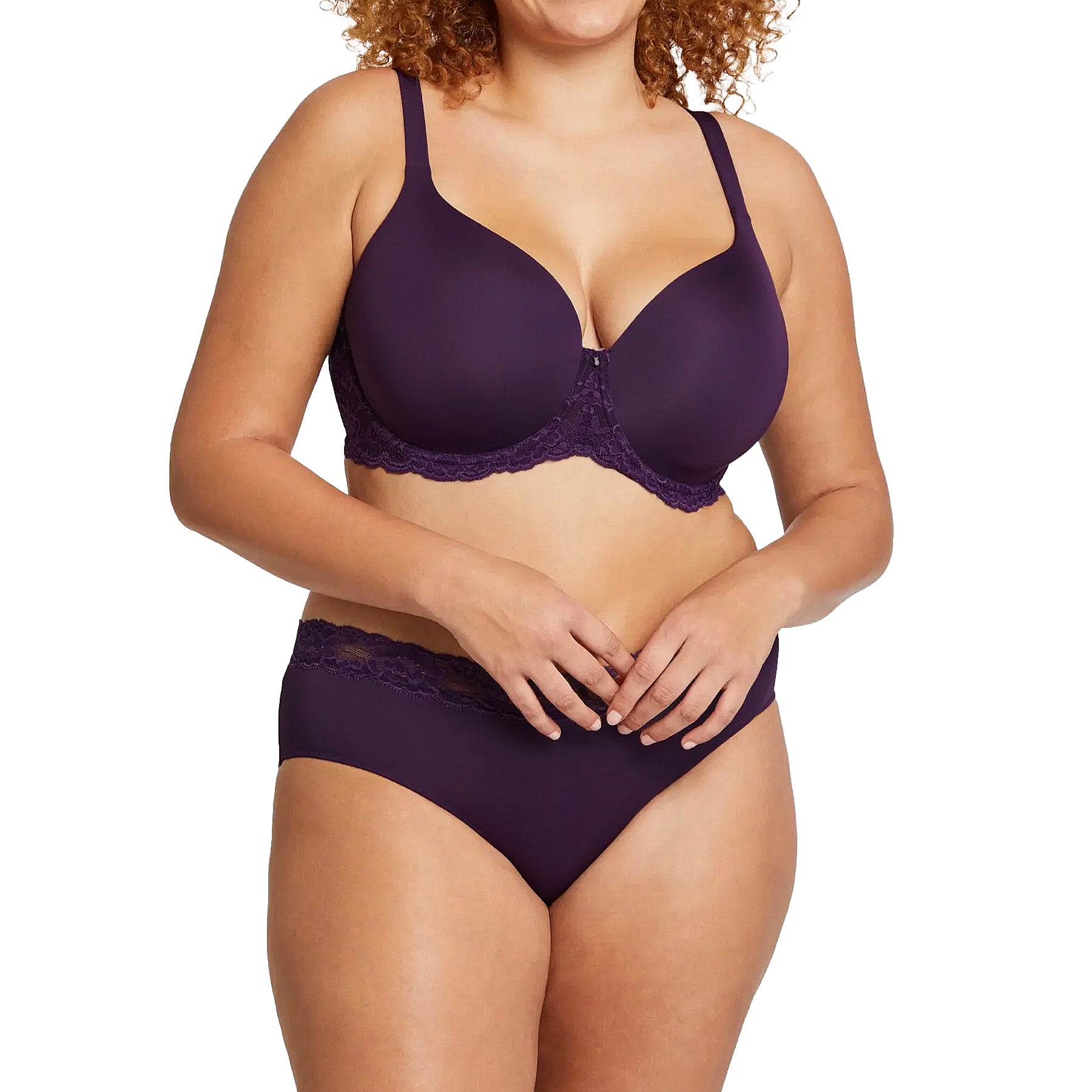 Montelle Pure Plus Full Cup T-Shirt Bra 9320 Purple Velvet Set