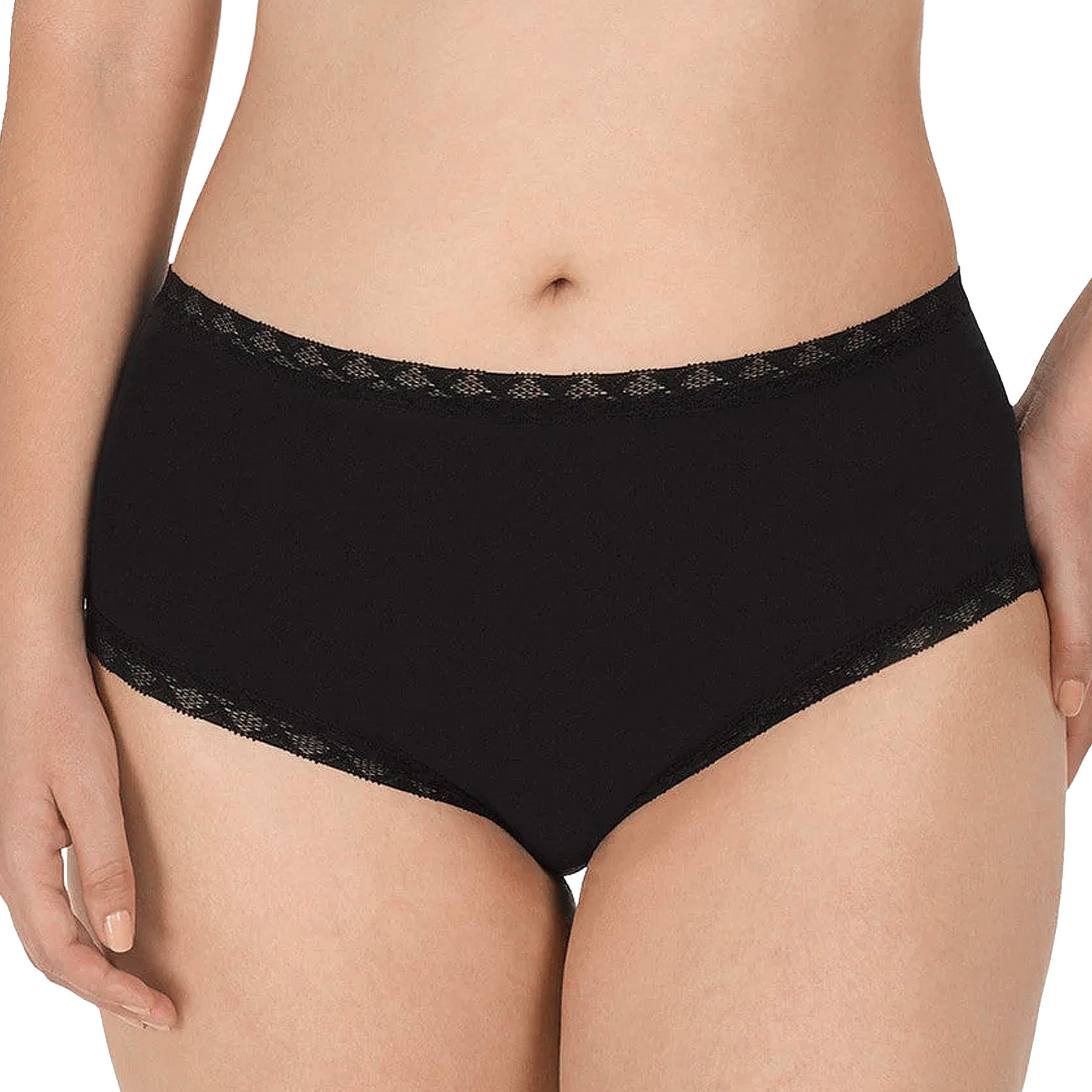 Natori Bliss Cotton Full Brief Panty 755058 Black Front