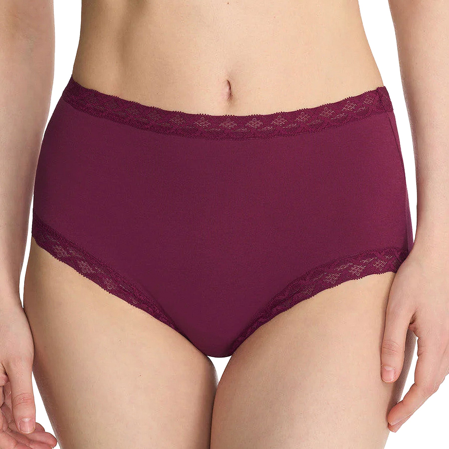 Natori Bliss Cotton Full Brief Panty 755058 Dark Raspberry Front
