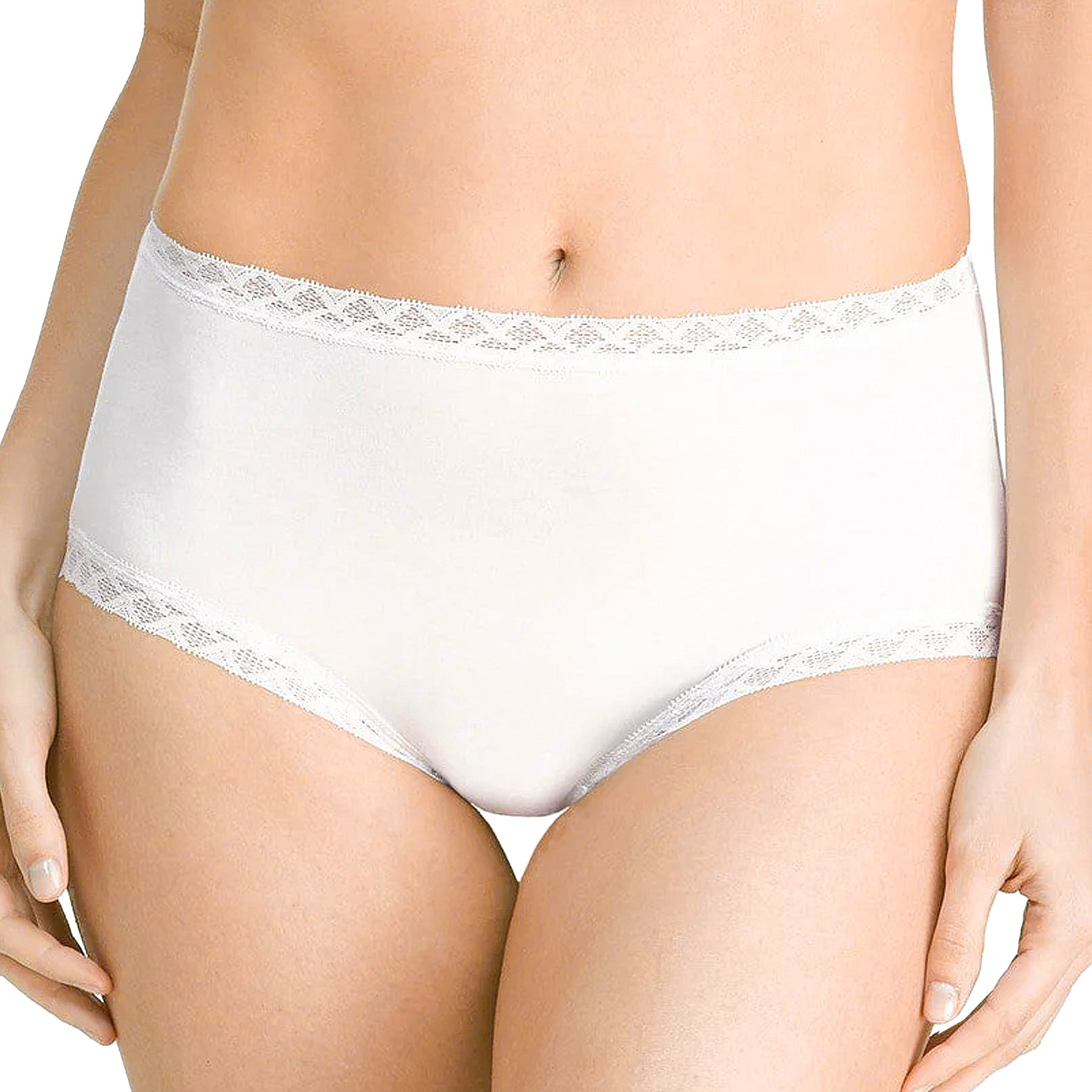 Natori Bliss Cotton Full Brief Panty 755058 Ivory Front