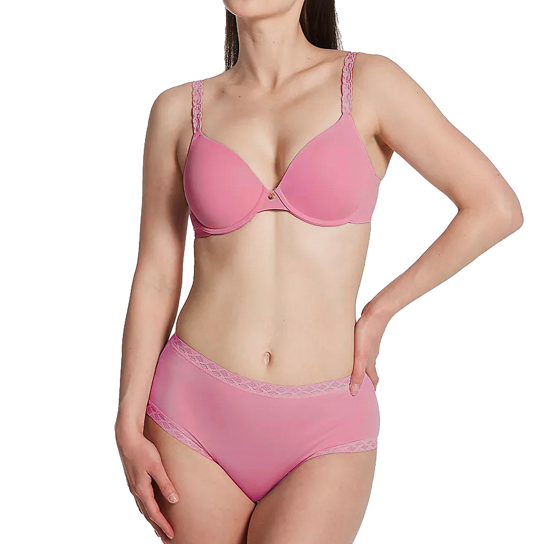 Natori Bliss Cotton Full Brief Panty 755058 Tulip Pink Set