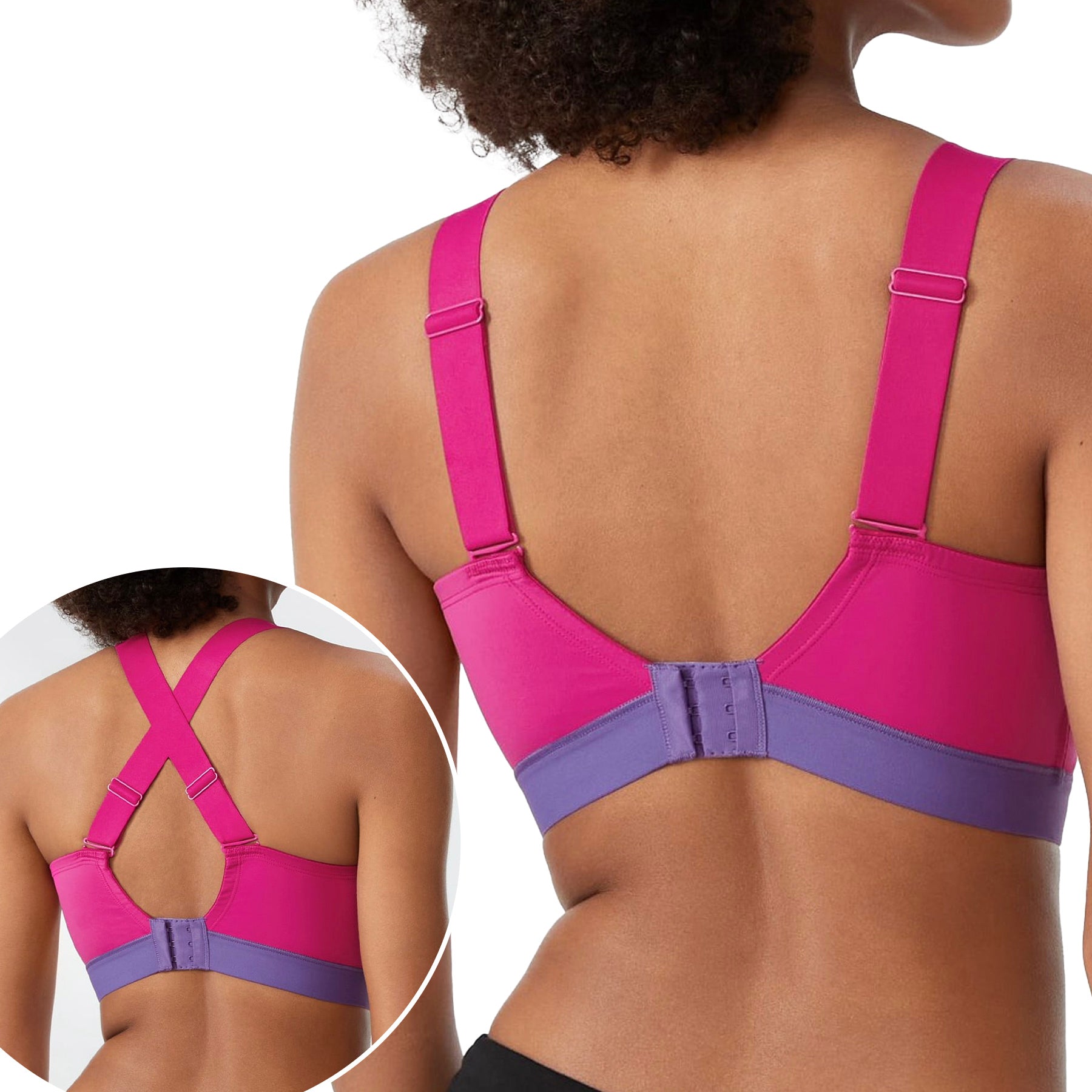 Natori Dynamic Convertible Contour Sports Bra 751245 Electric Fuchsia Dewberry Back