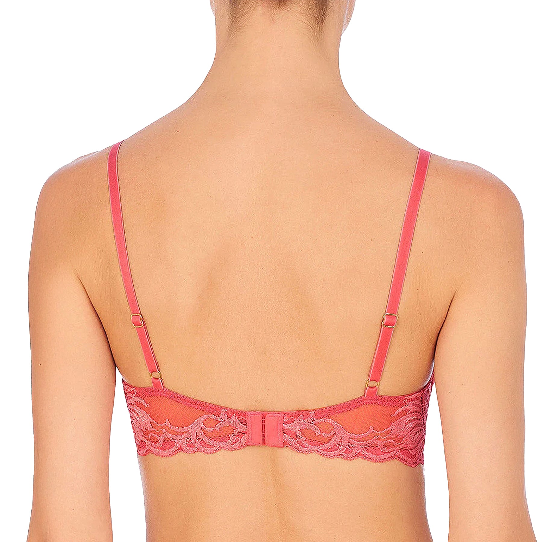 Natori Feathers Contour Plunge Bra 730023 Damask Pink Back