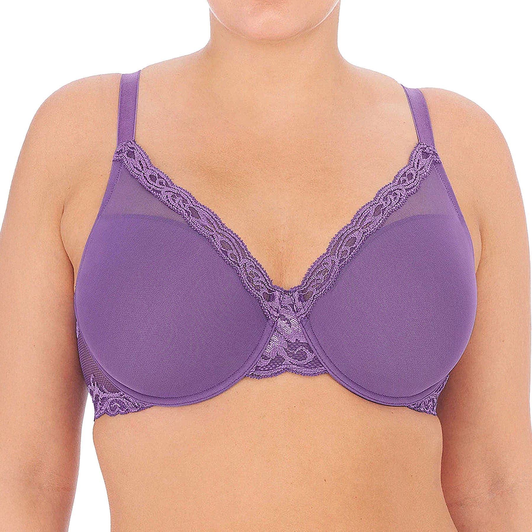 Natori Feathers Full Figure Contour Underwire Bra 741299 Blue Lavender Front
