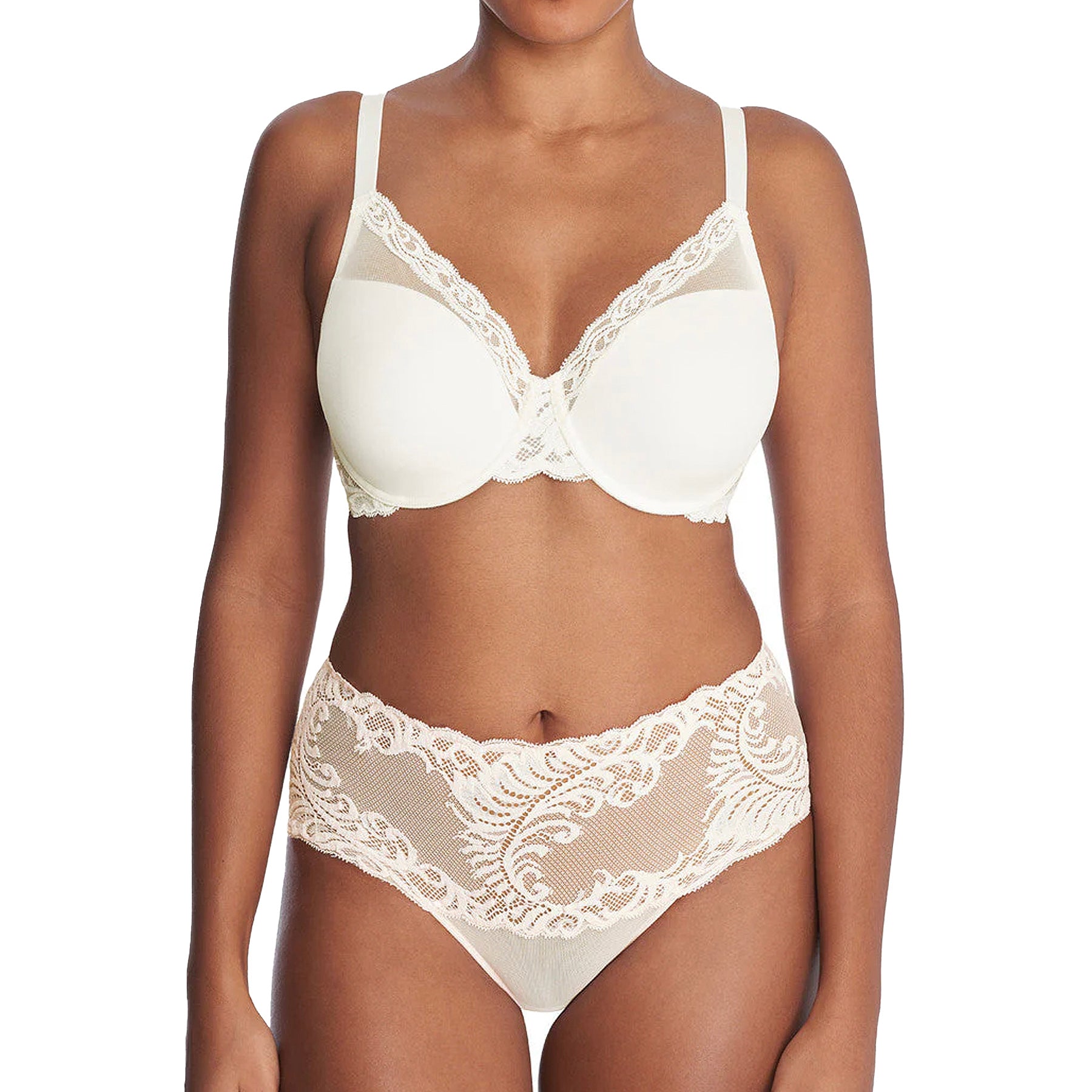 Natori Feathers Full Figure Contour Underwire Bra 741299 Ivory Set