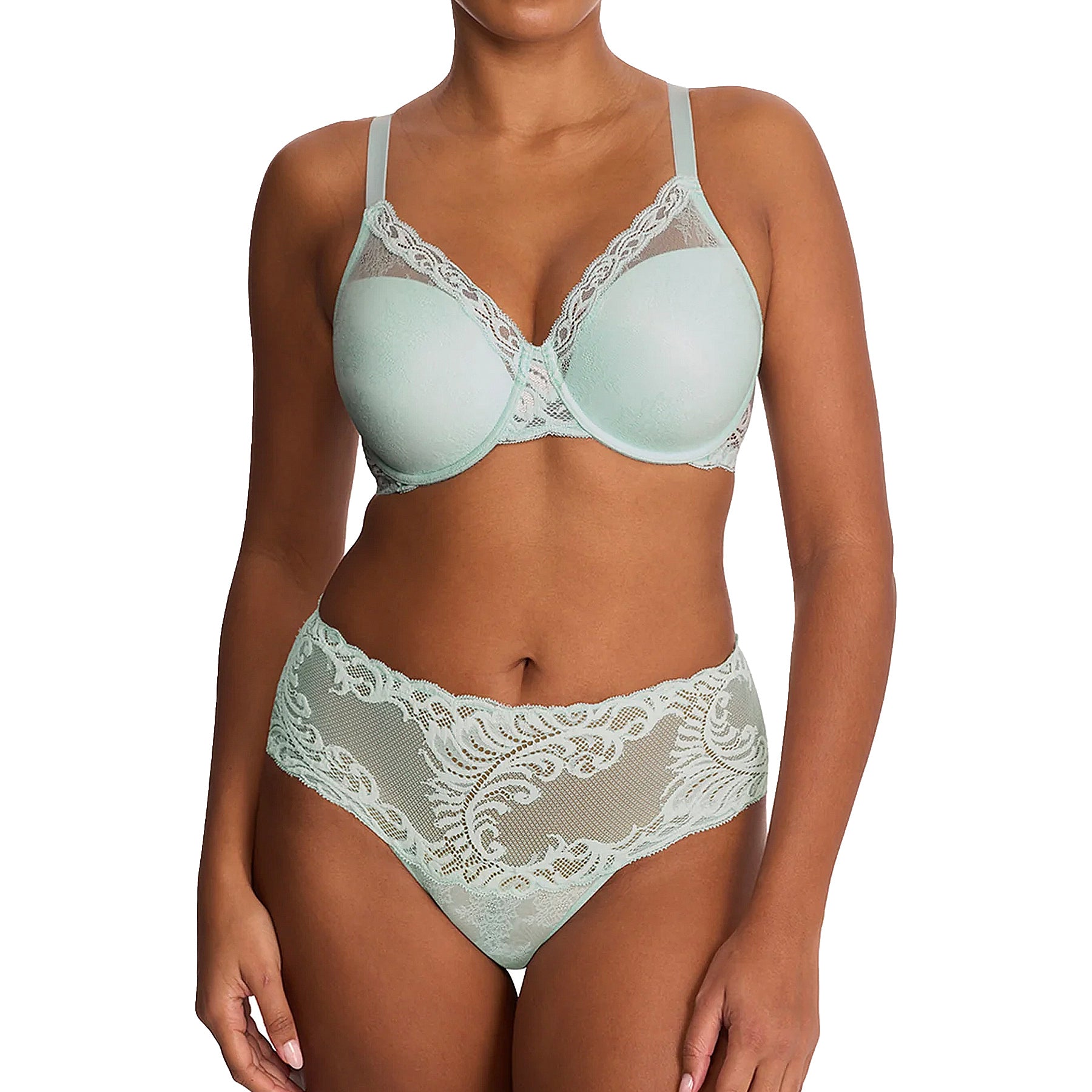 Natori Feathers Full Figure Contour Underwire Bra 741299 Mint Glass Set
